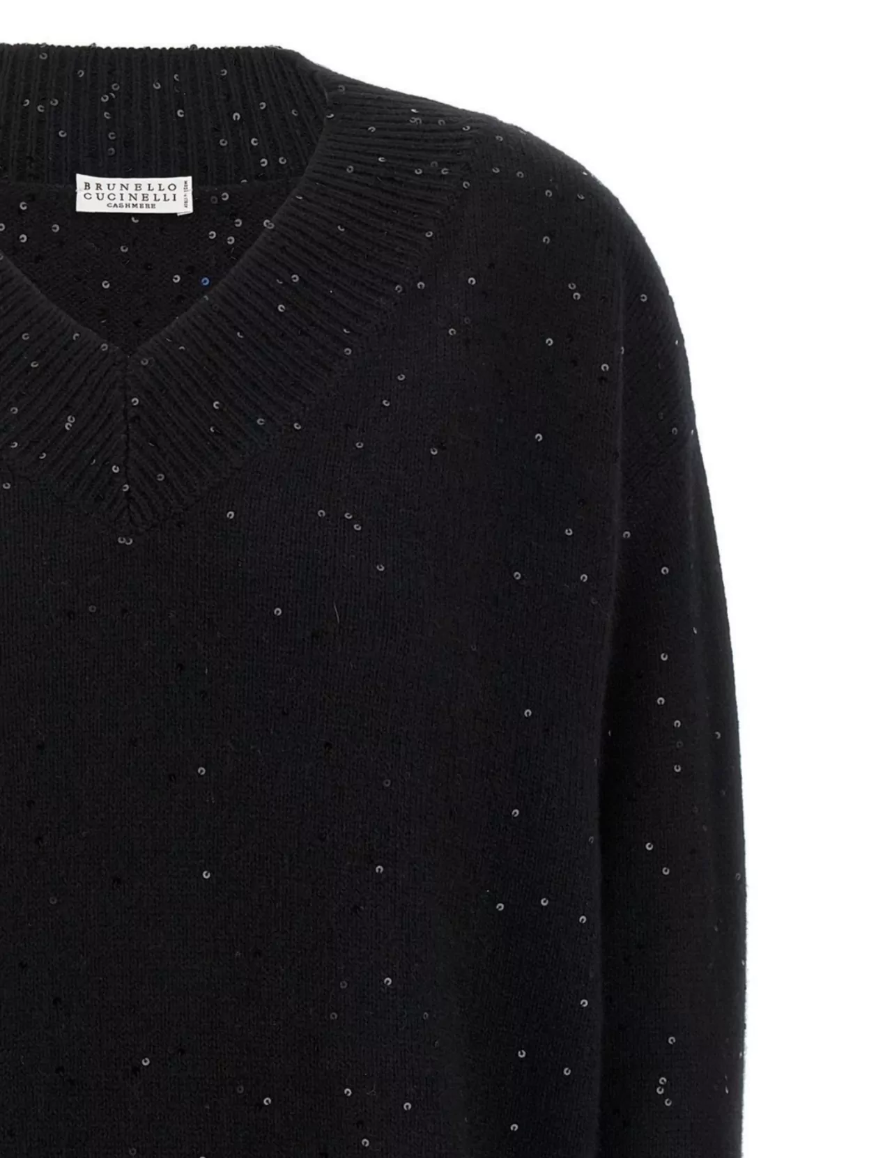 Brunello Cucinelli Sequin Sweater Sweaters And Cardigans Black In Black