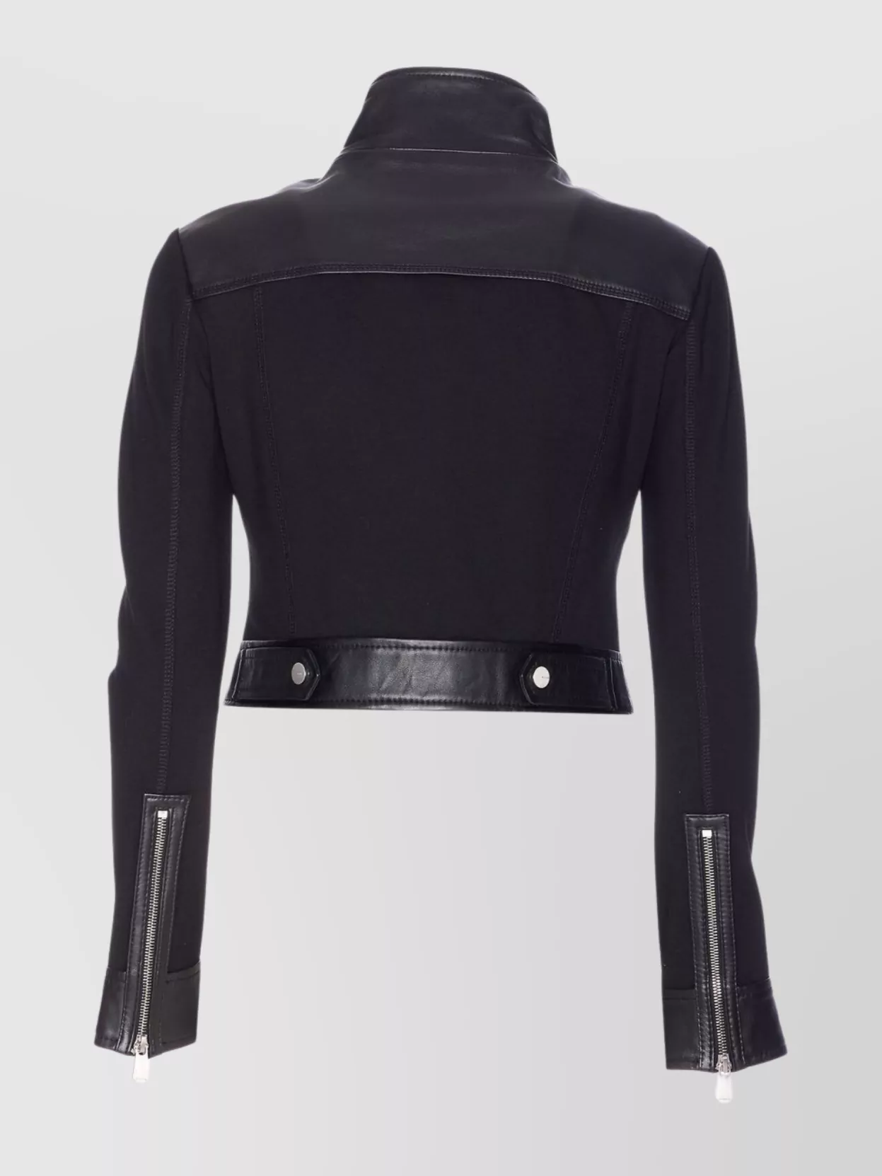 Pinko High Neck Long Sleeve Jacket With Panels In Black