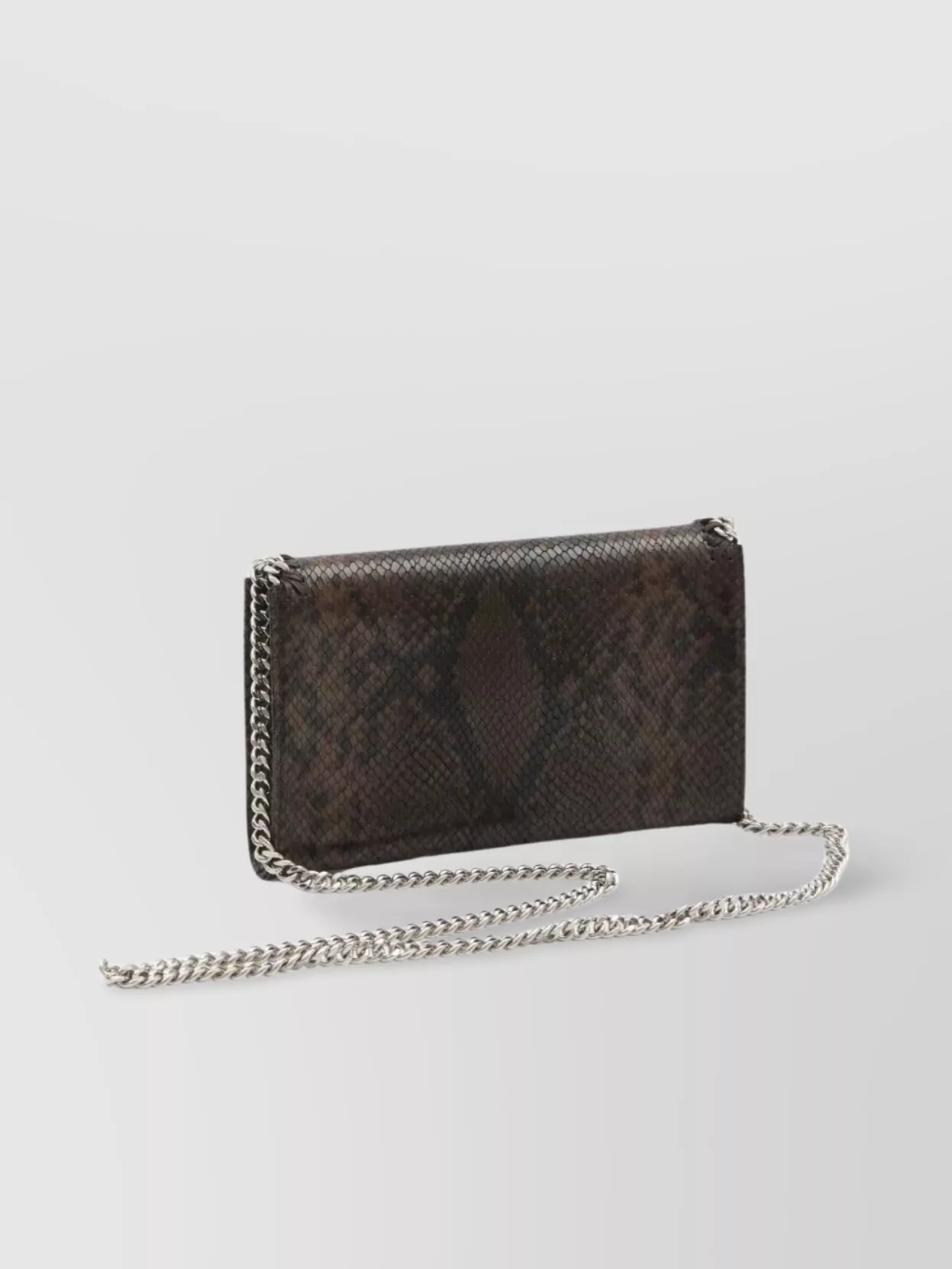 Stella Mccartney Snake Alter Mat Shoulder Bag Chain Strap In Brown