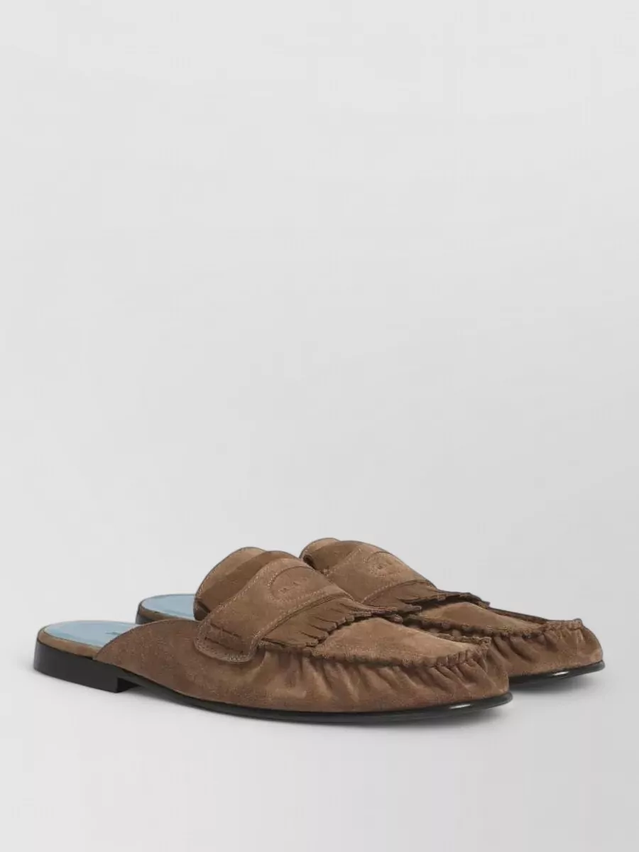 Marni Leather Fringed Clogs