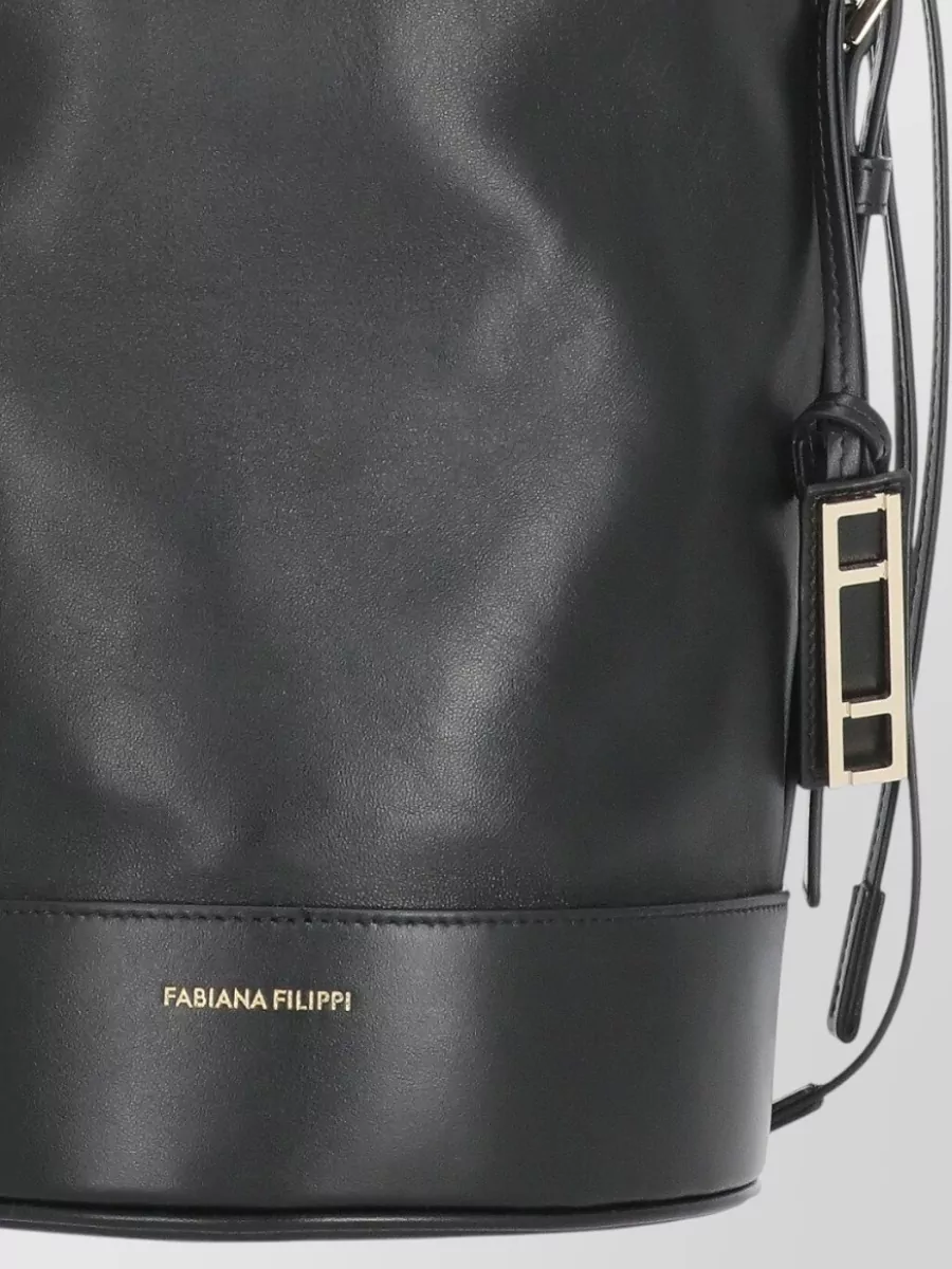 Fabiana Filippi Leather Bucket Shoulder Bag Adjustable Strap