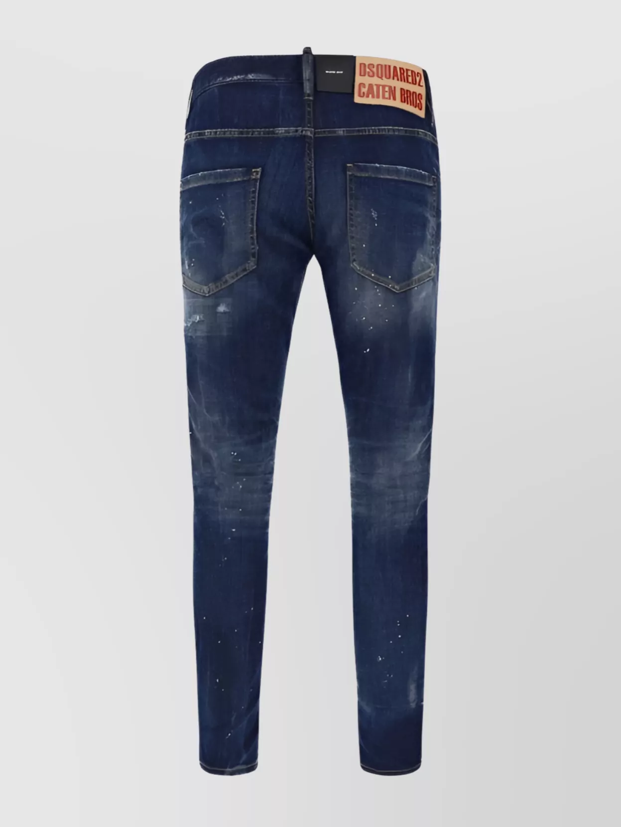 Shop Dsquared2 Distressed Cotton Jeans With Patent Leather Accents