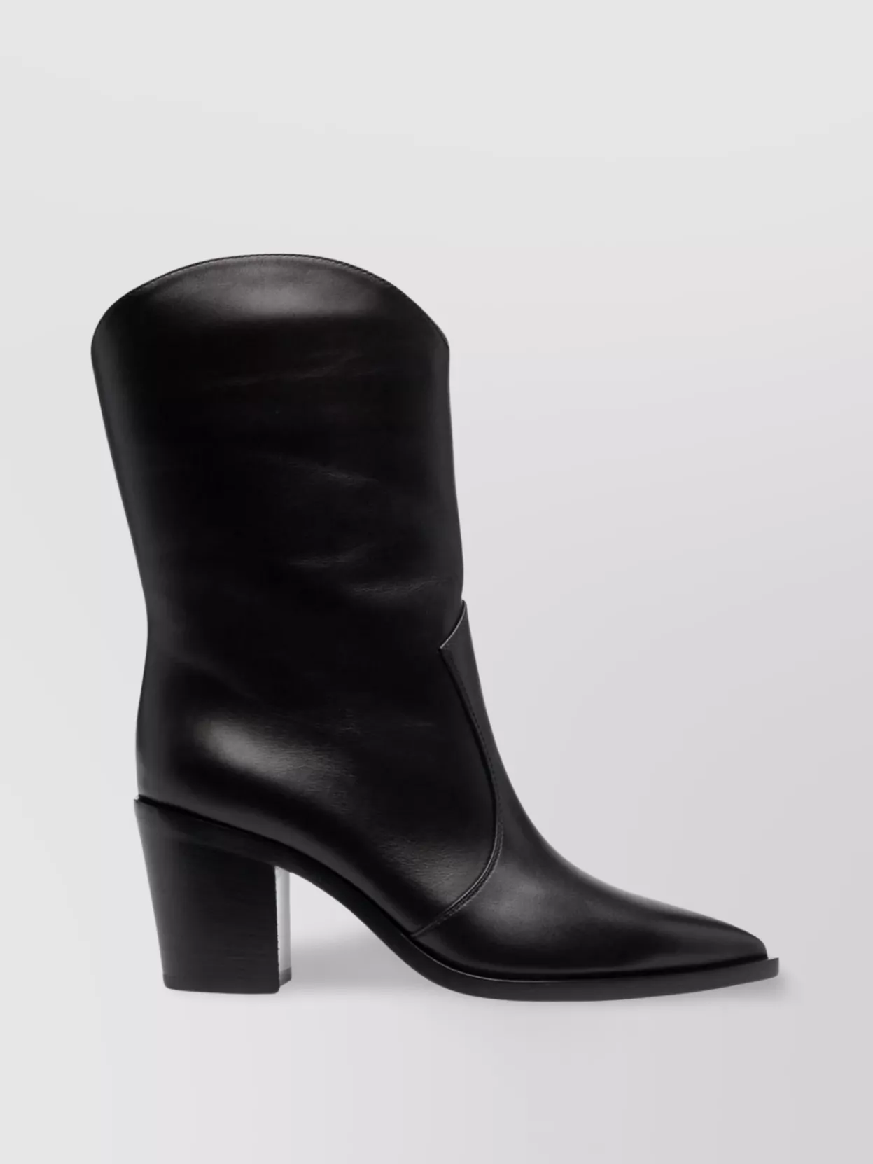Gianvito Rossi Pointed Toe Block Heel Leather Boots