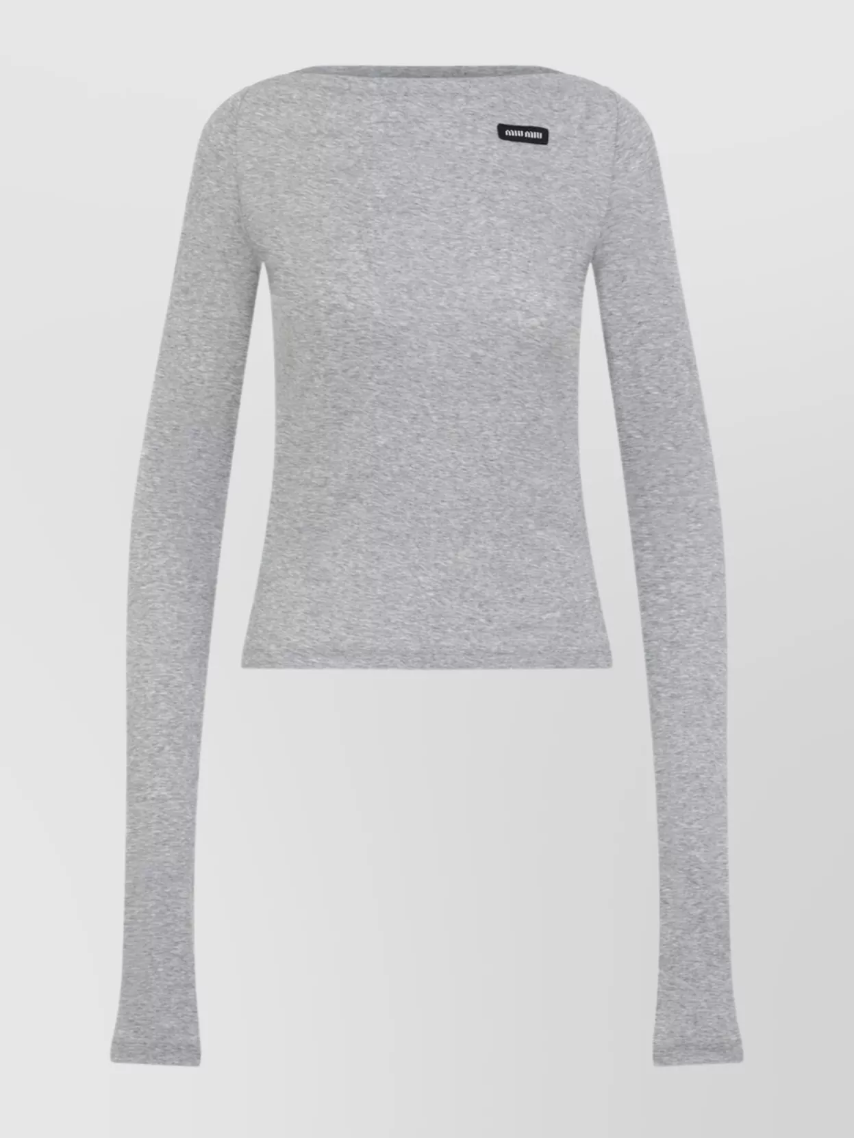 Miu Miu Logo Patch Boat-neck Top