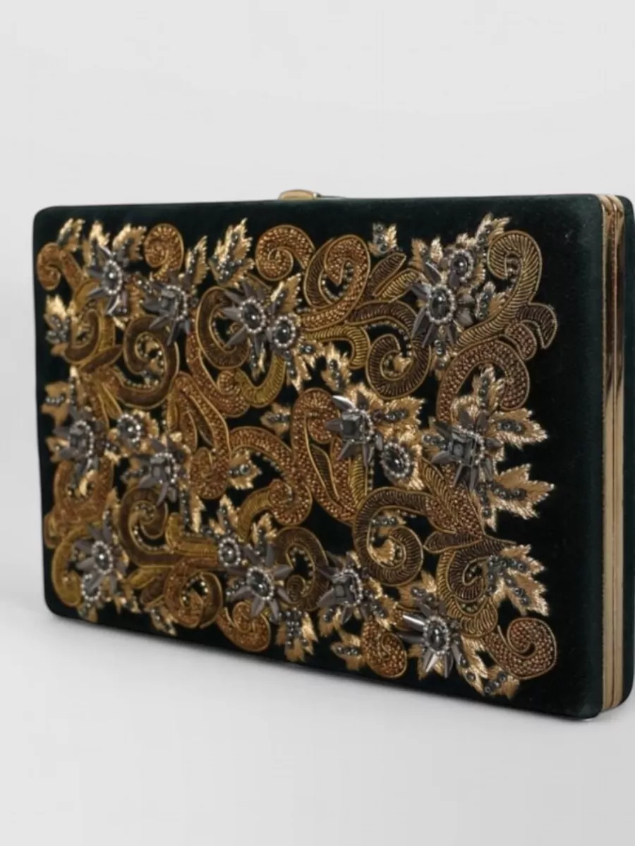 Dolce&Gabbana Velvet Embellished Clutch Bag