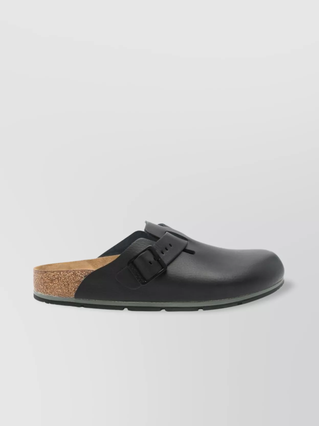 Birkenstock Almond Toe Leather Slippers With Ridged Sole