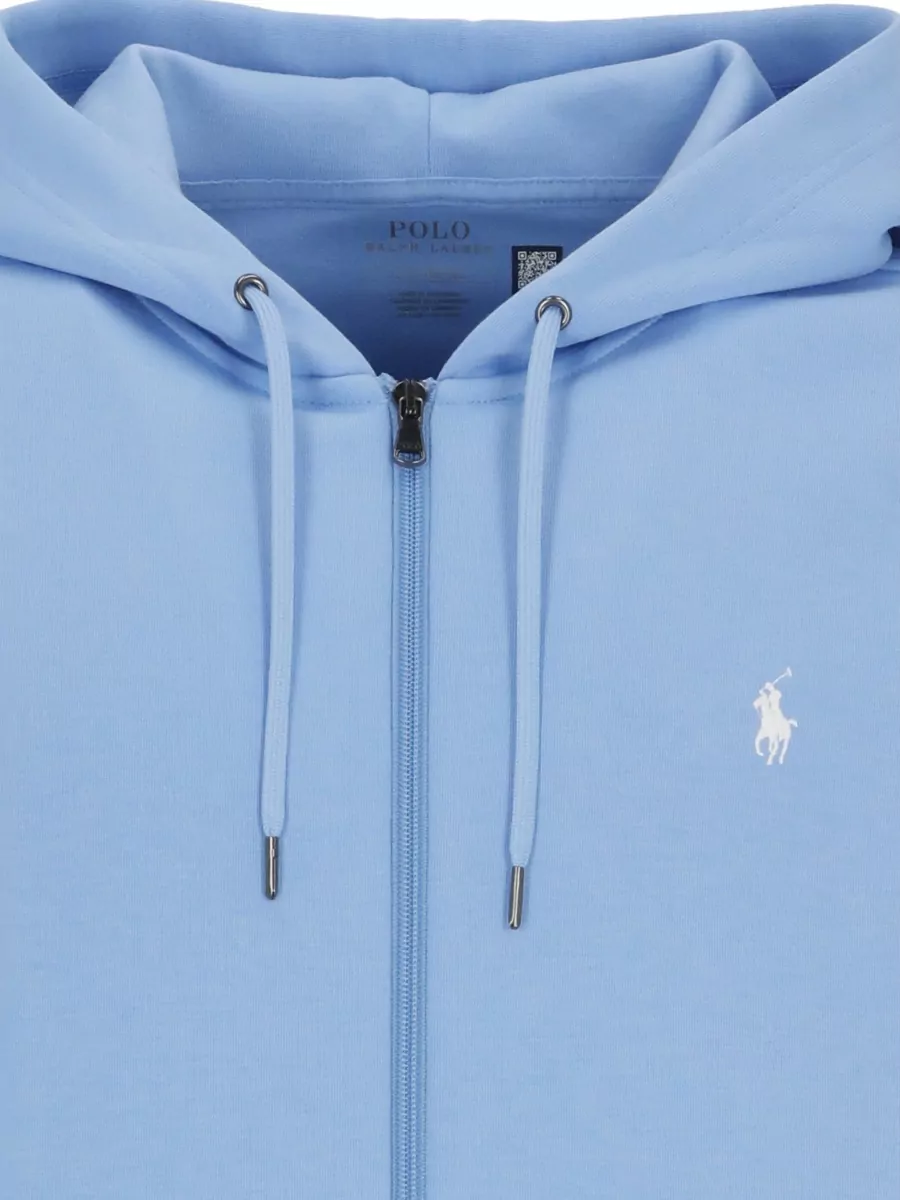 Ralph Lauren Ribbed Trim Hooded Zip Sweatshirt