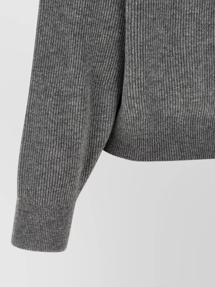 Brunello Cucinelli Cashmere English Ribbed Cropped Turtleneck Sweater