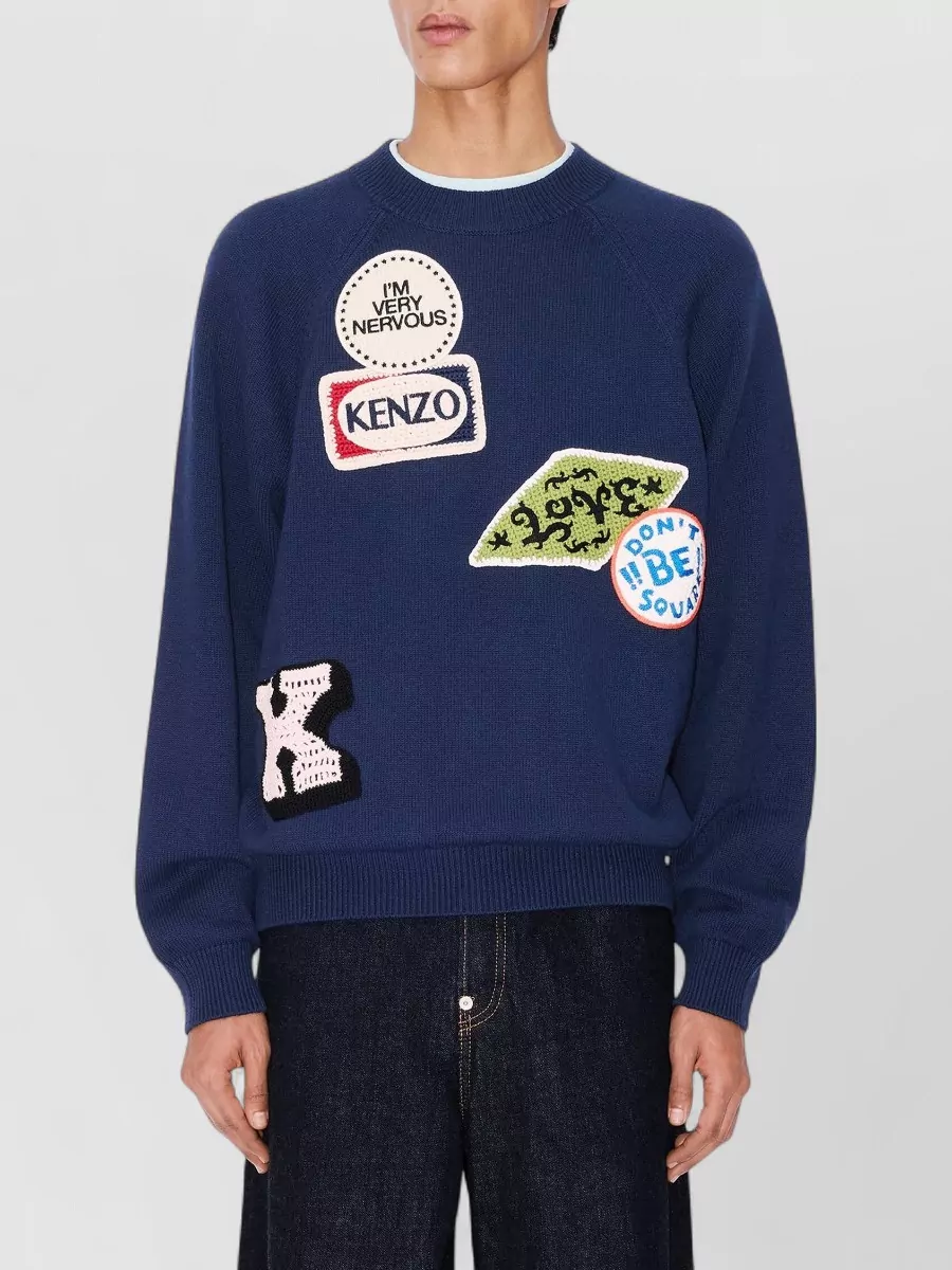 Kenzo Embroidered Wool Cotton Sweater