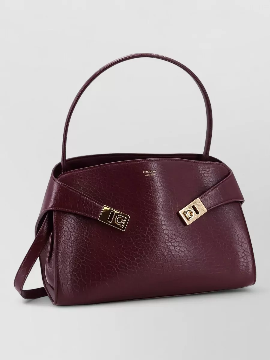 Ferragamo Hug Leather Crossbody Bag Front Logo