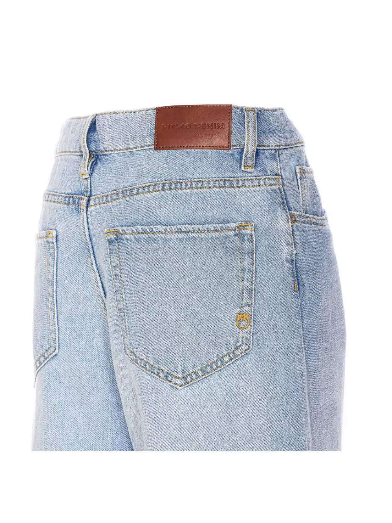 Pinko Wide Frayed Hem Trousers With 5 Pockets