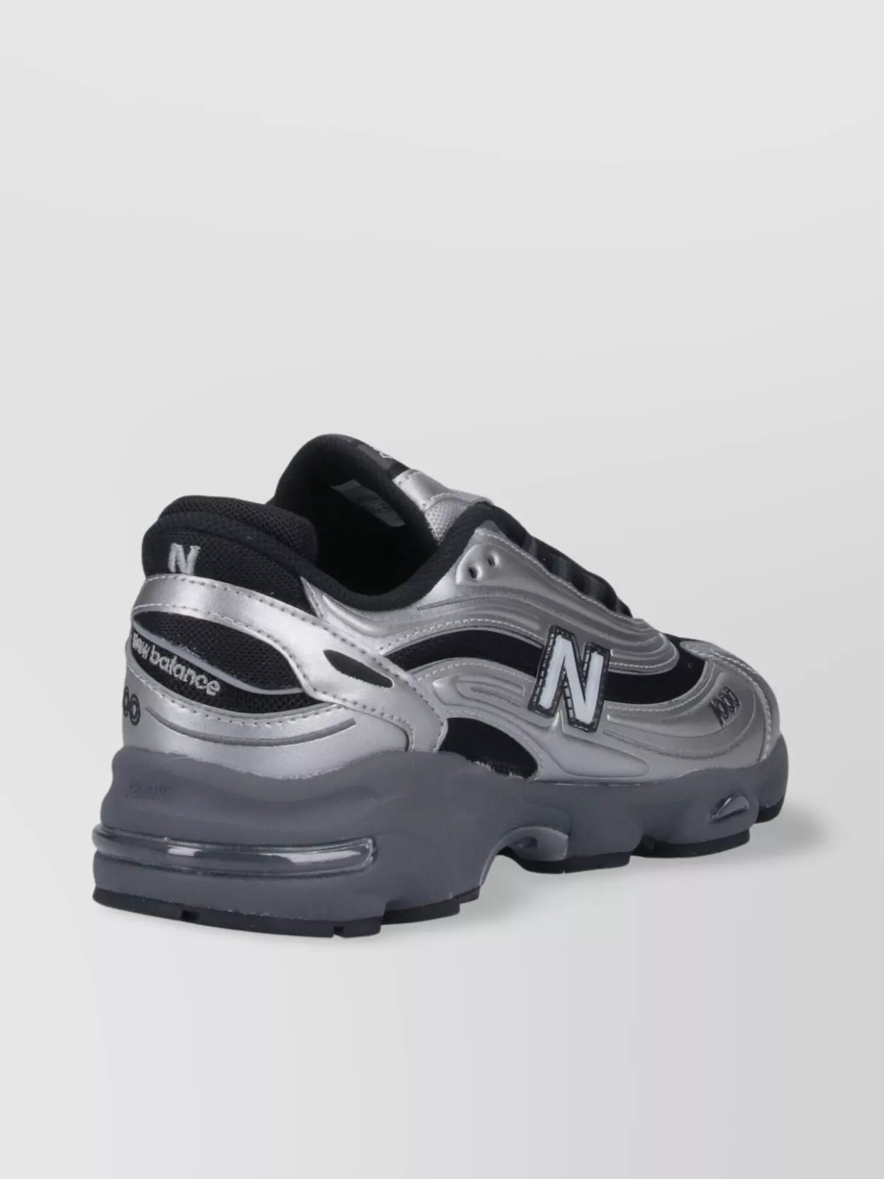 New Balance Mens Silver Metallic Green 1000 Metallic Mixed-material Trainers