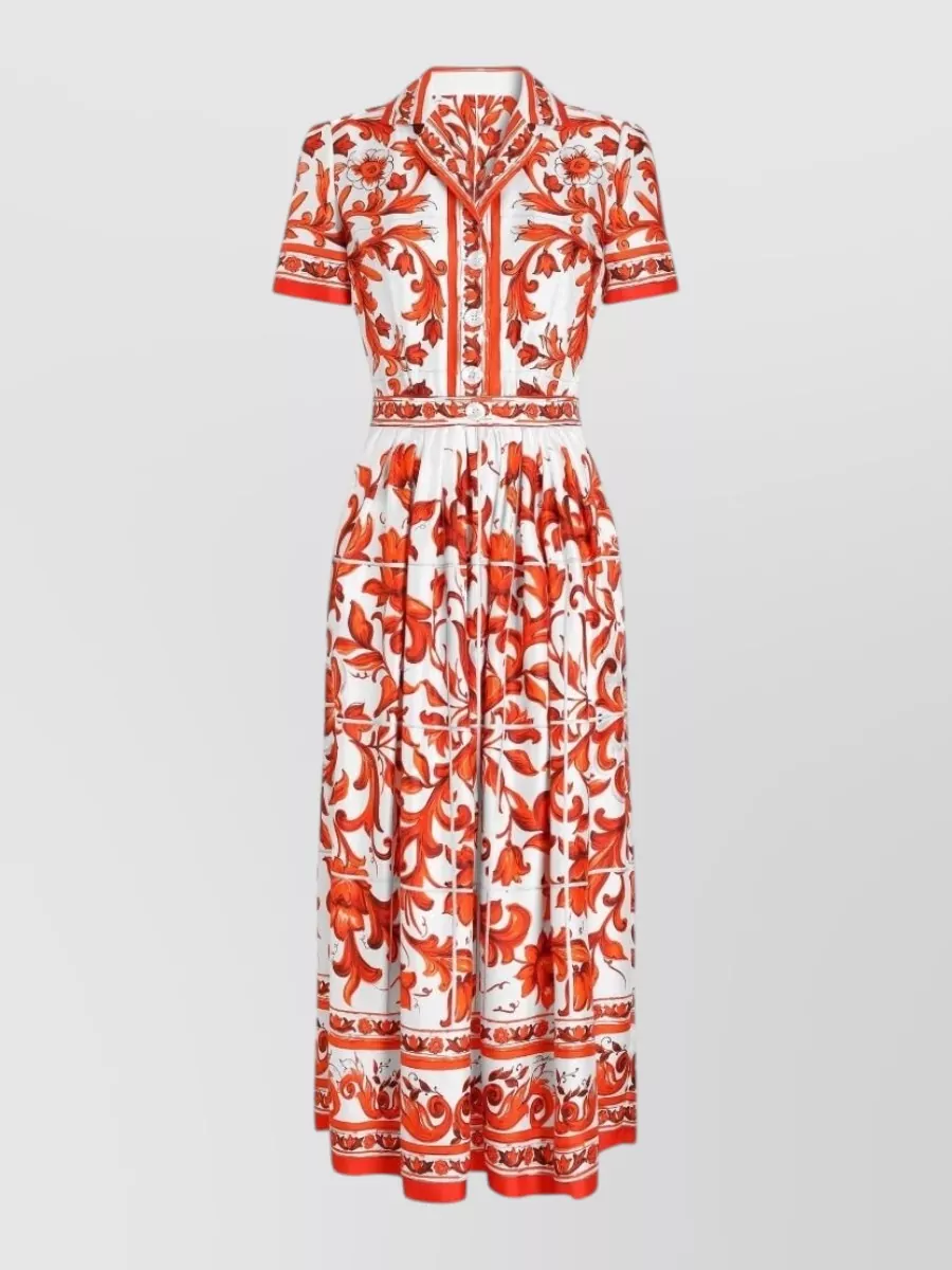 Dolce&Gabbana silk majolica print midi dress