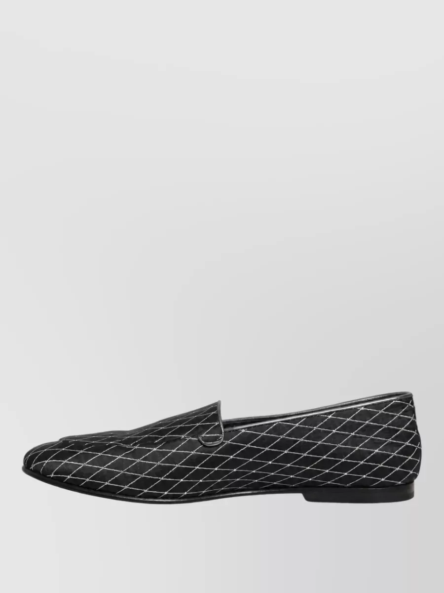Dolce&Gabbana Leather Diamond-Quilted Slippers