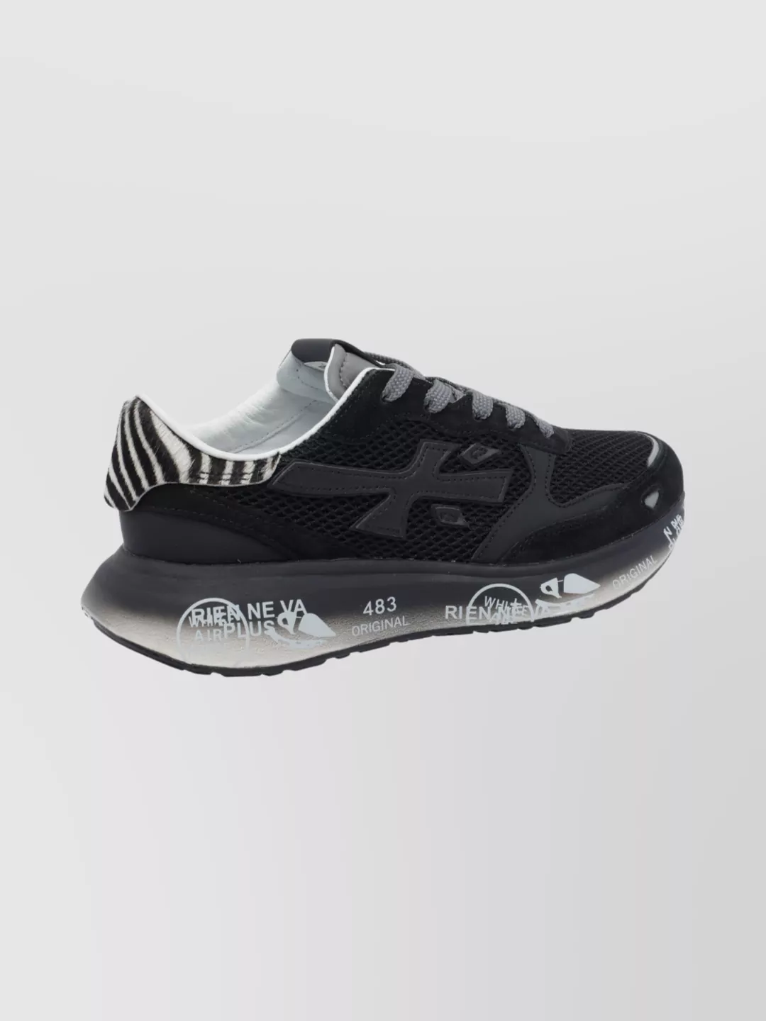Premiata Low Top Sneakers With Zebra Print Detail