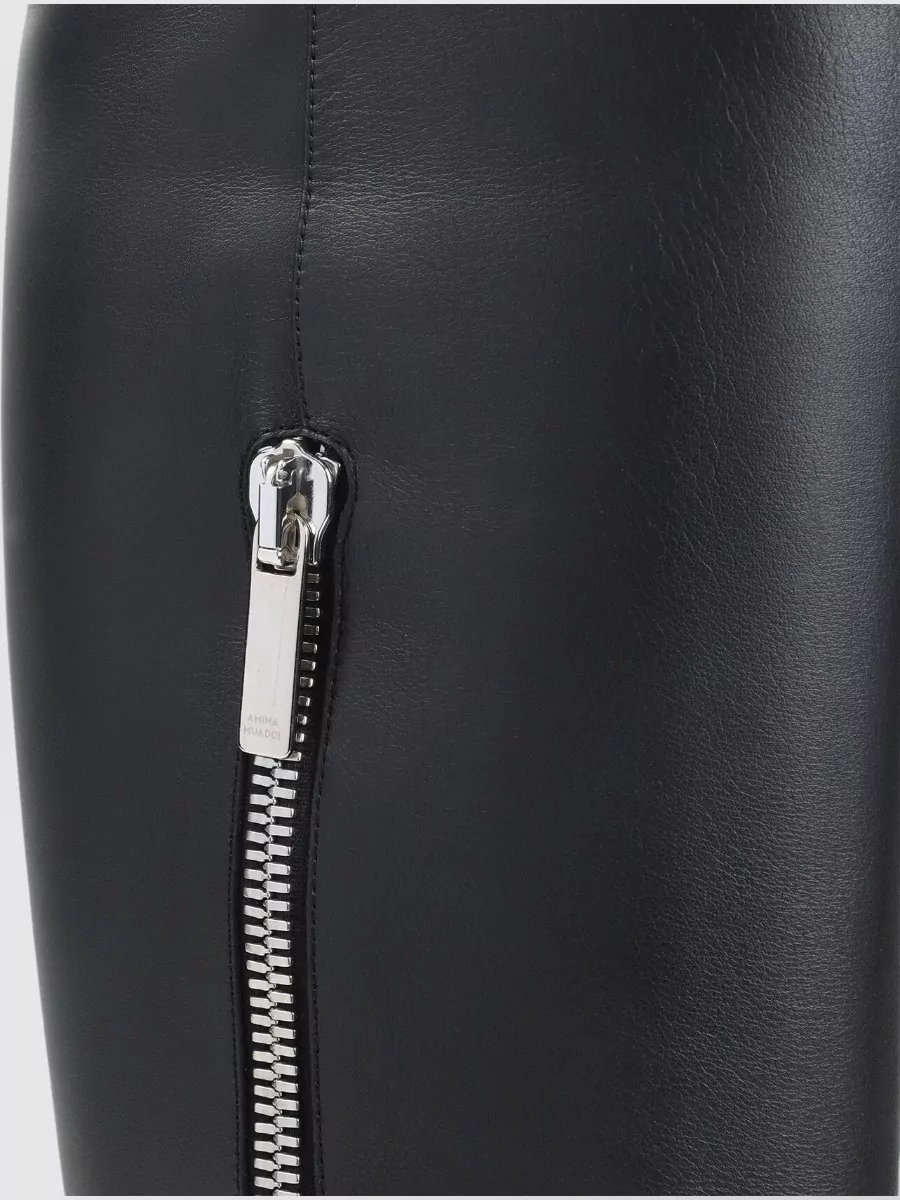 Amina Muaddi Pointed Toe Smooth Finish Boot 80