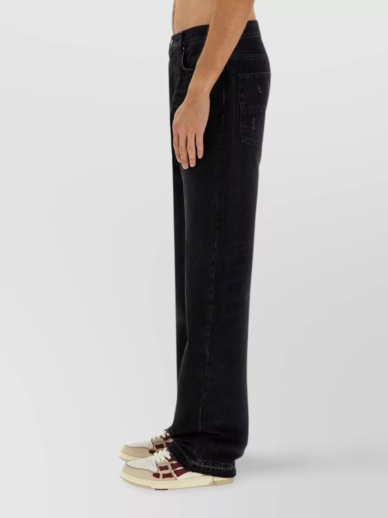 Amiri Denim Straight Leg Jeans With Belt Loops