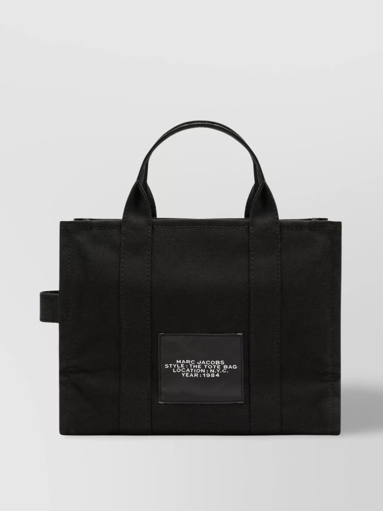 Marc Jacobs Medium Tote Bag Canvas Rectangular Shape Top Handles In Black