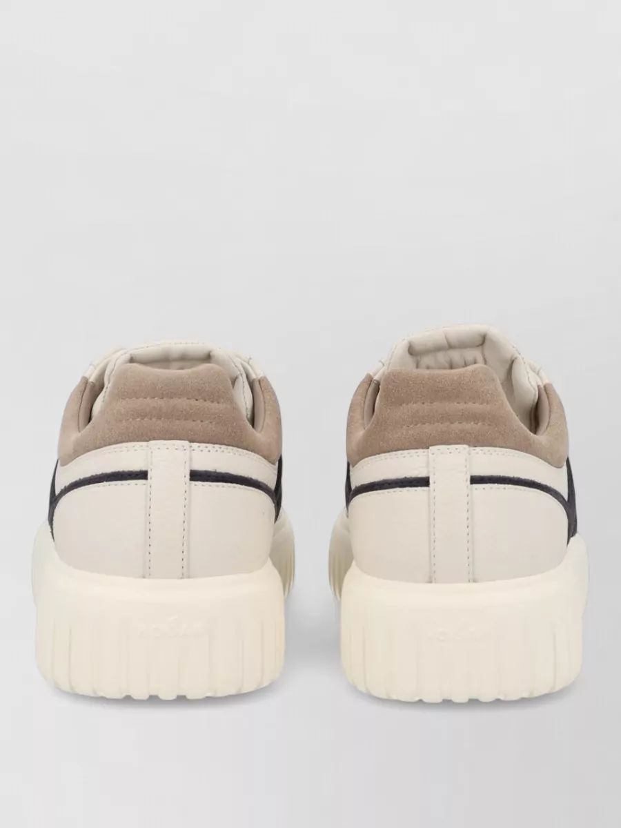 Hogan Low Top Sneakers Round Toe Panels Collar