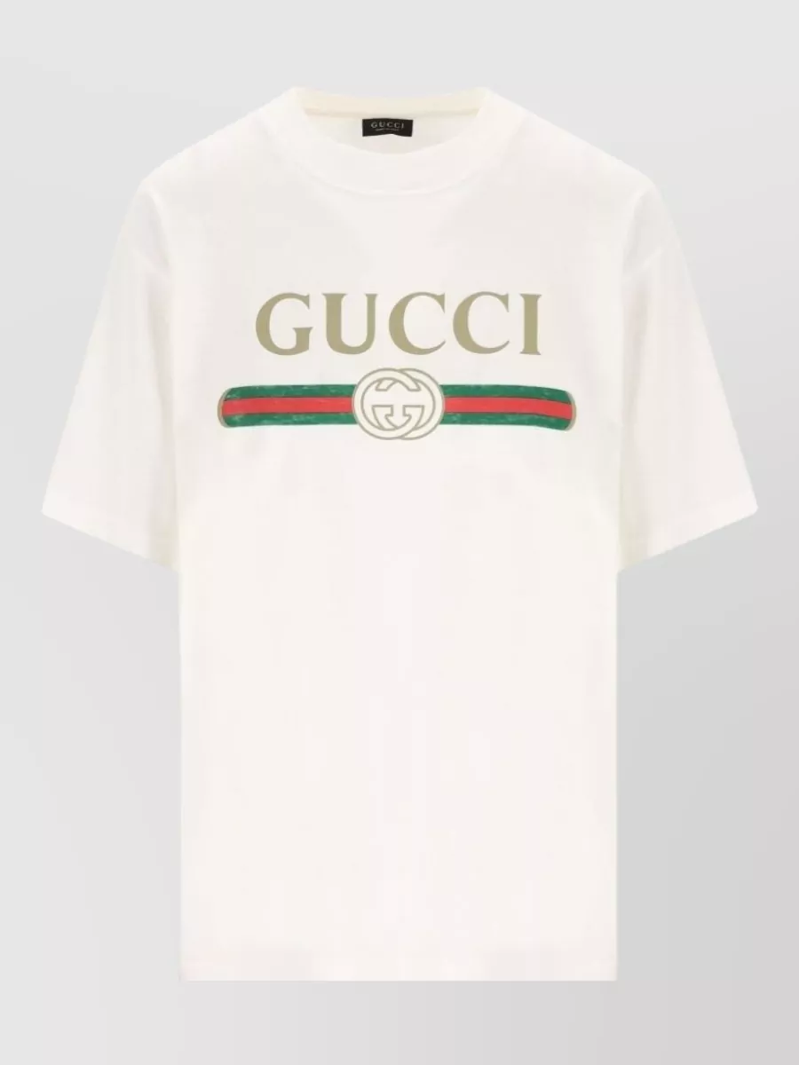 Gucci Cotton silk jersey logo print t-shirt