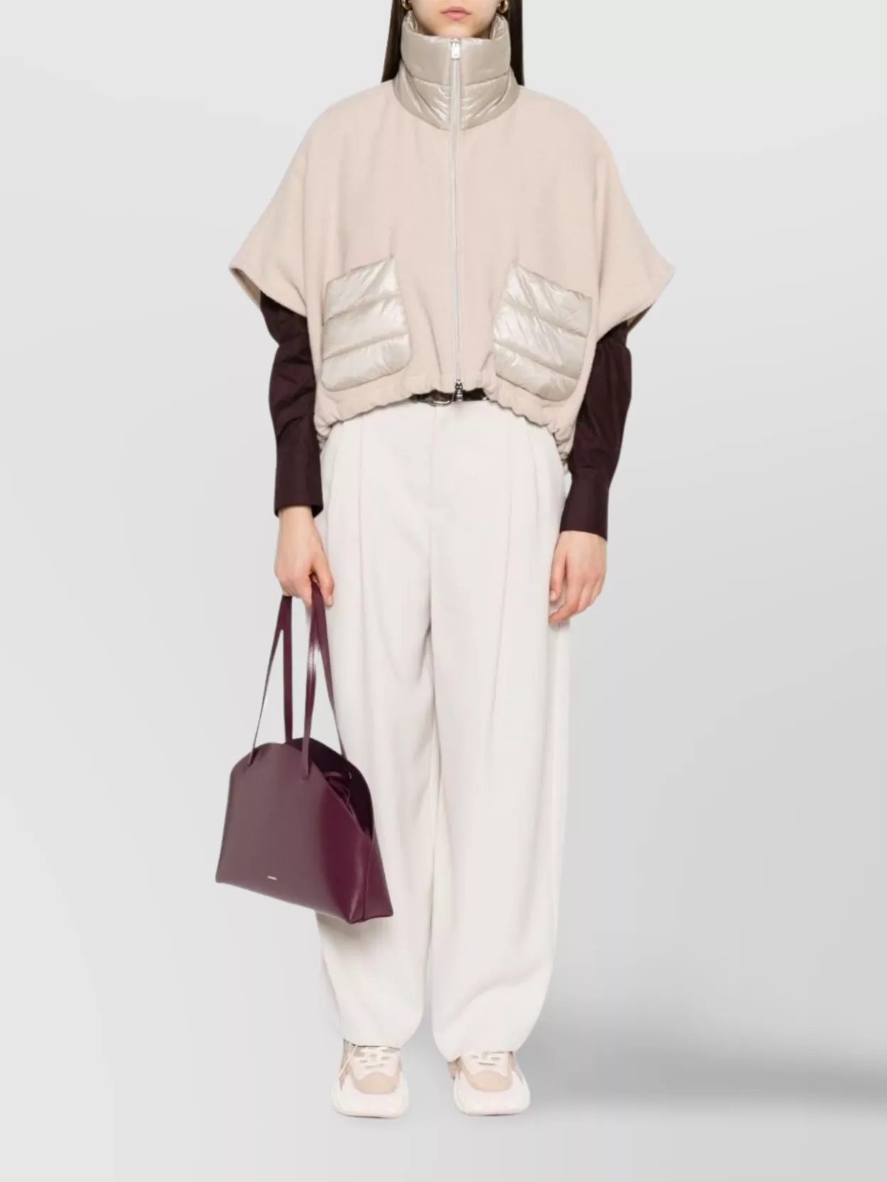 Herno Drawstring High Neck Short Sleeves Jacket