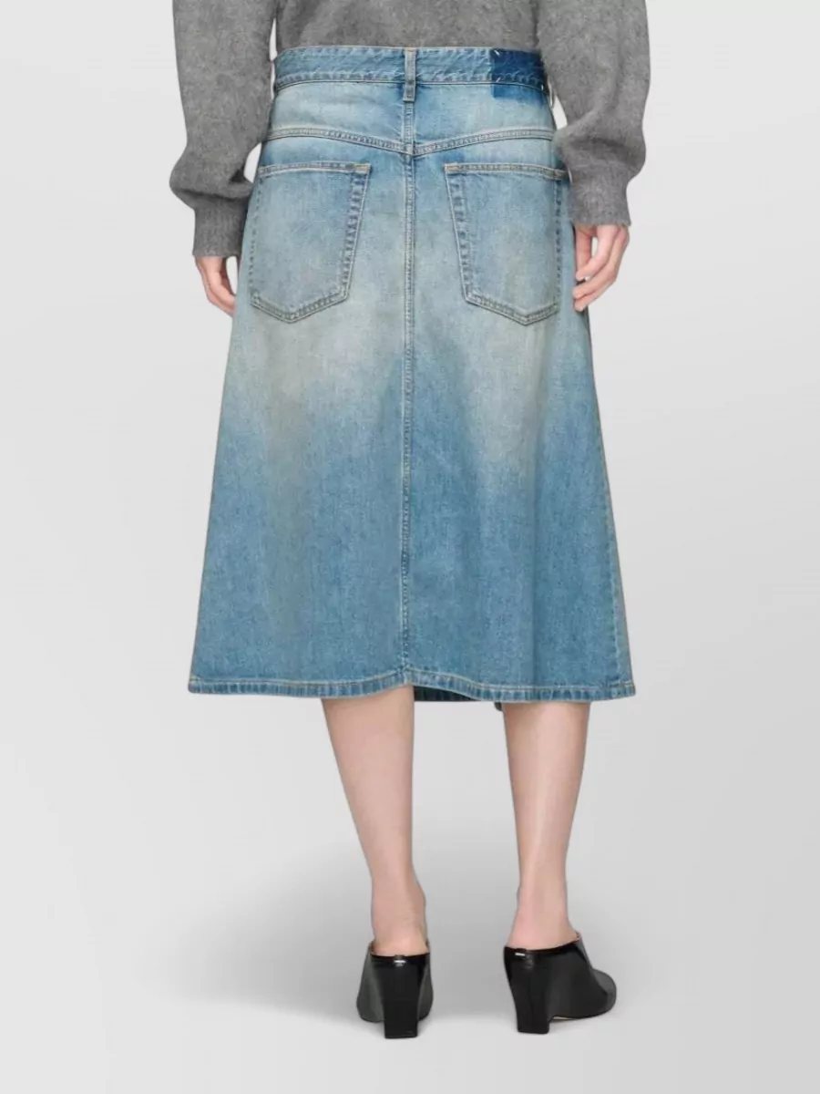 Maison Margiela Denim Asymmetric Wrap Midi Skirt