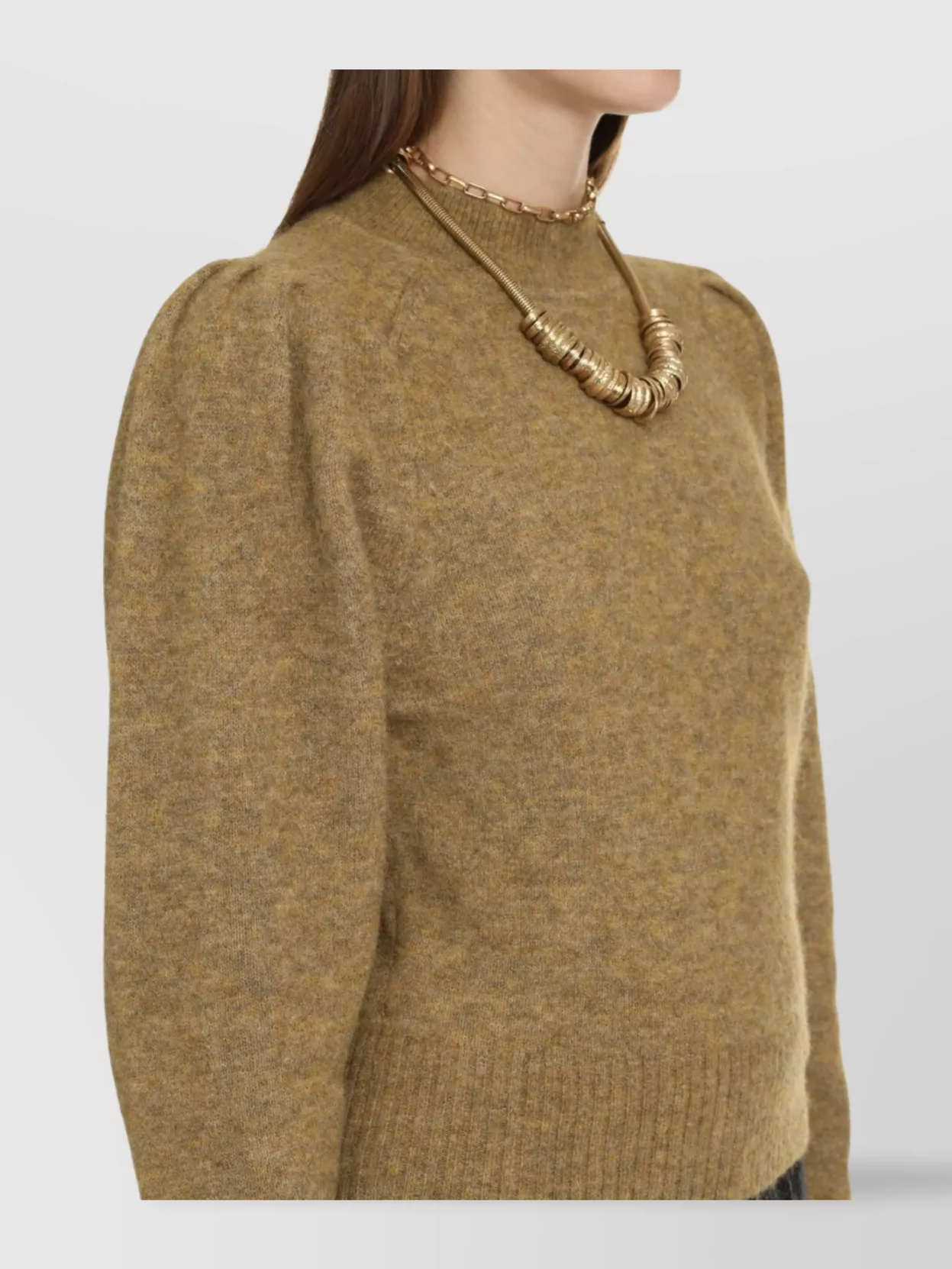 Isabel Marant Etoile Crew-Neck Sweater In Wool Blend With Puff Shoulders