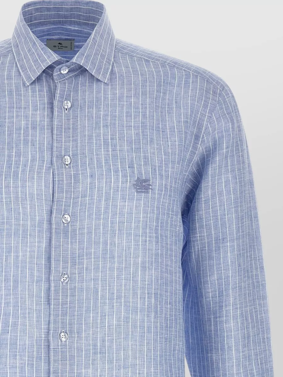 Etro Linen Shirt Long Sleeves Striped Design