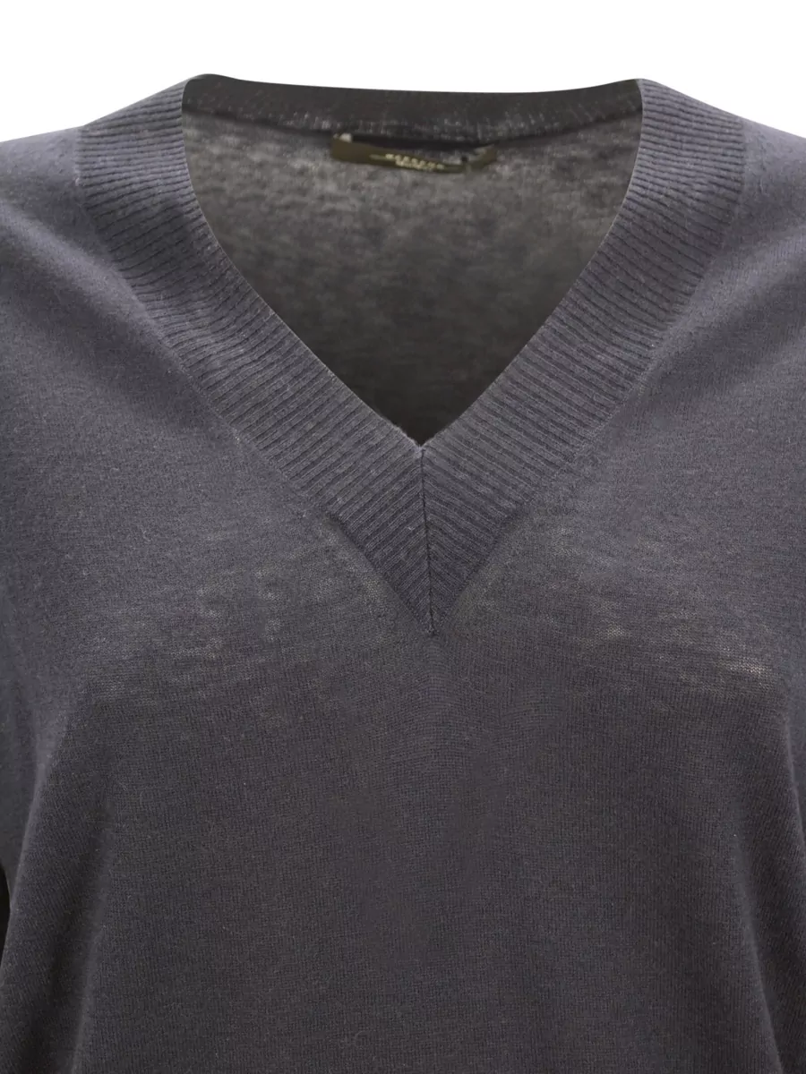 Weekend Max Mara Cashmere Wool Regular-Fit Ribbed V-Neck Sweater