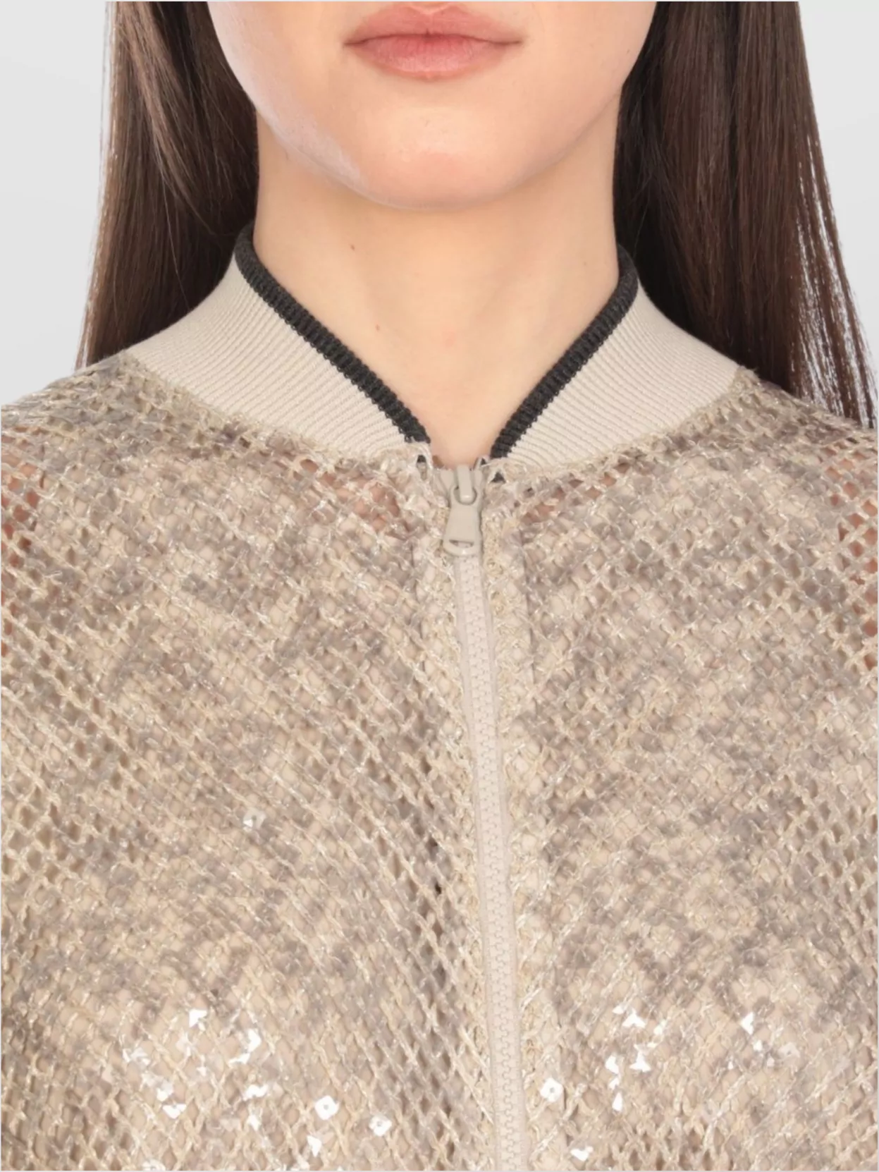 Brunello Cucinelli Sequin Embellished Short Cardigan In Gold