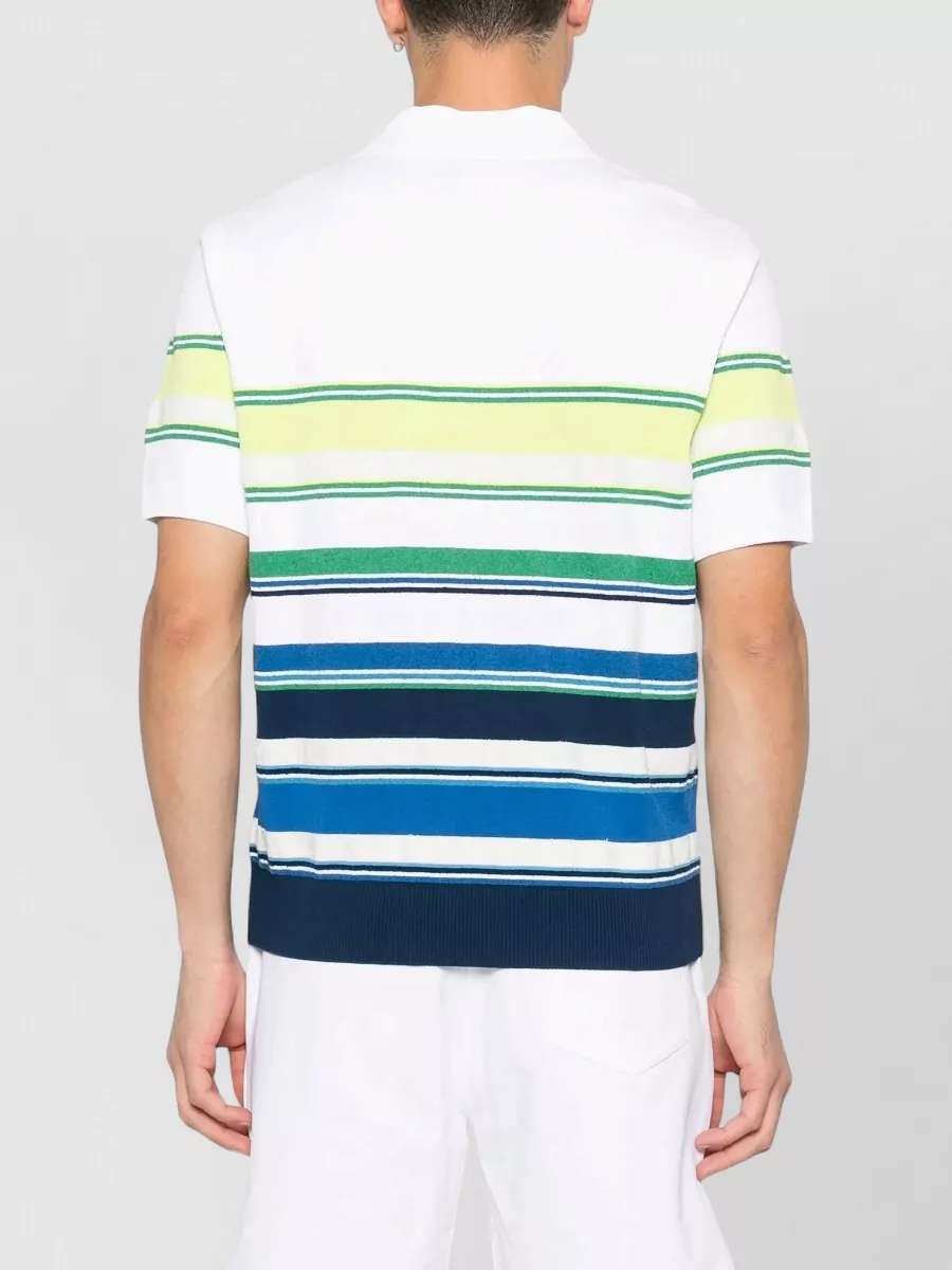 Casablanca Striped Short-Sleeve Polo Shirt