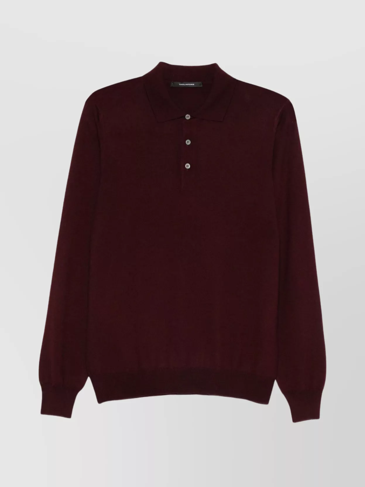 Tagliatore Bordeaux Long-sleeved Polo Shirt