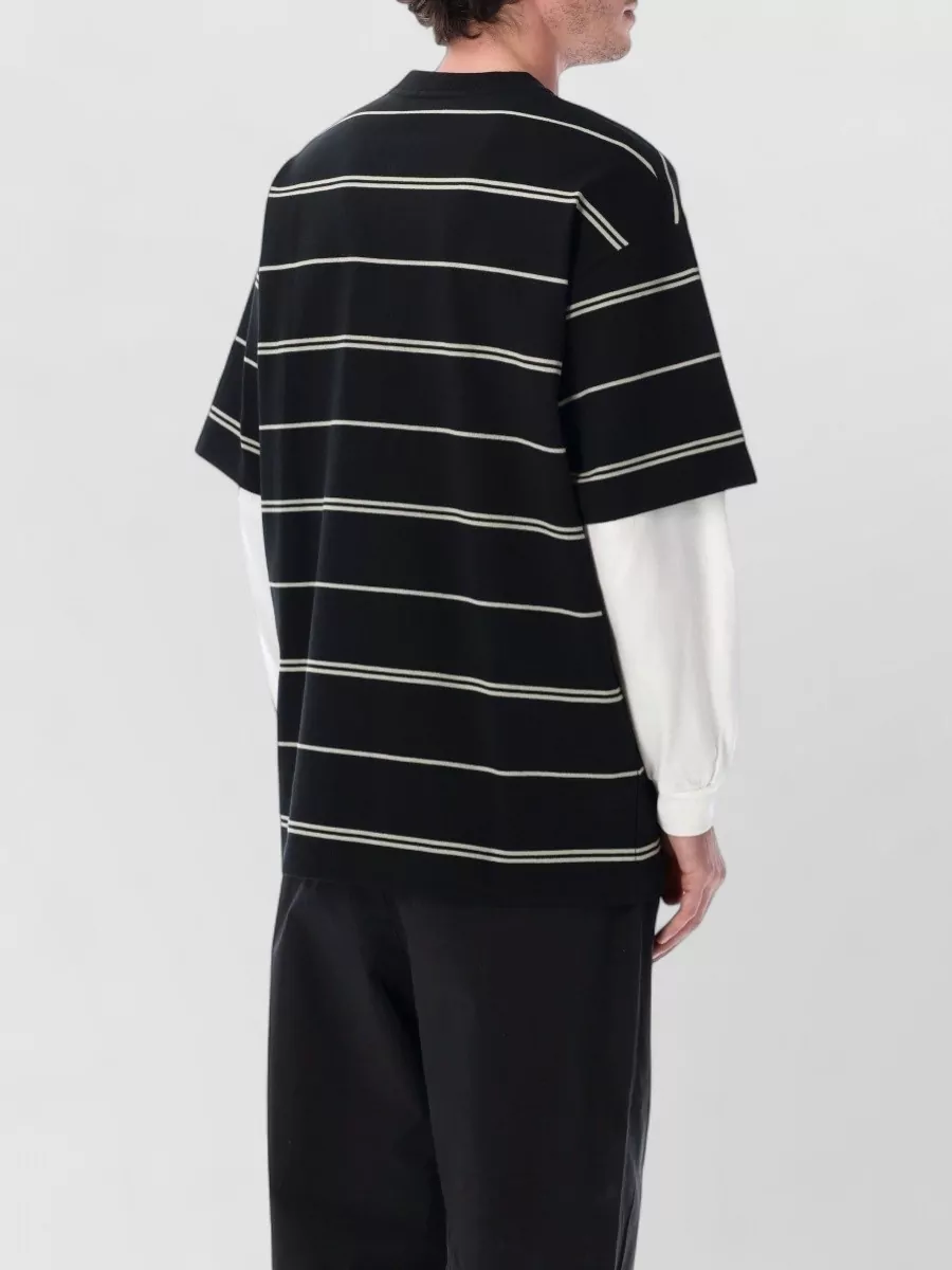 Comme Des Garçons Homme Striped Double Sleeve Cotton T-Shirt