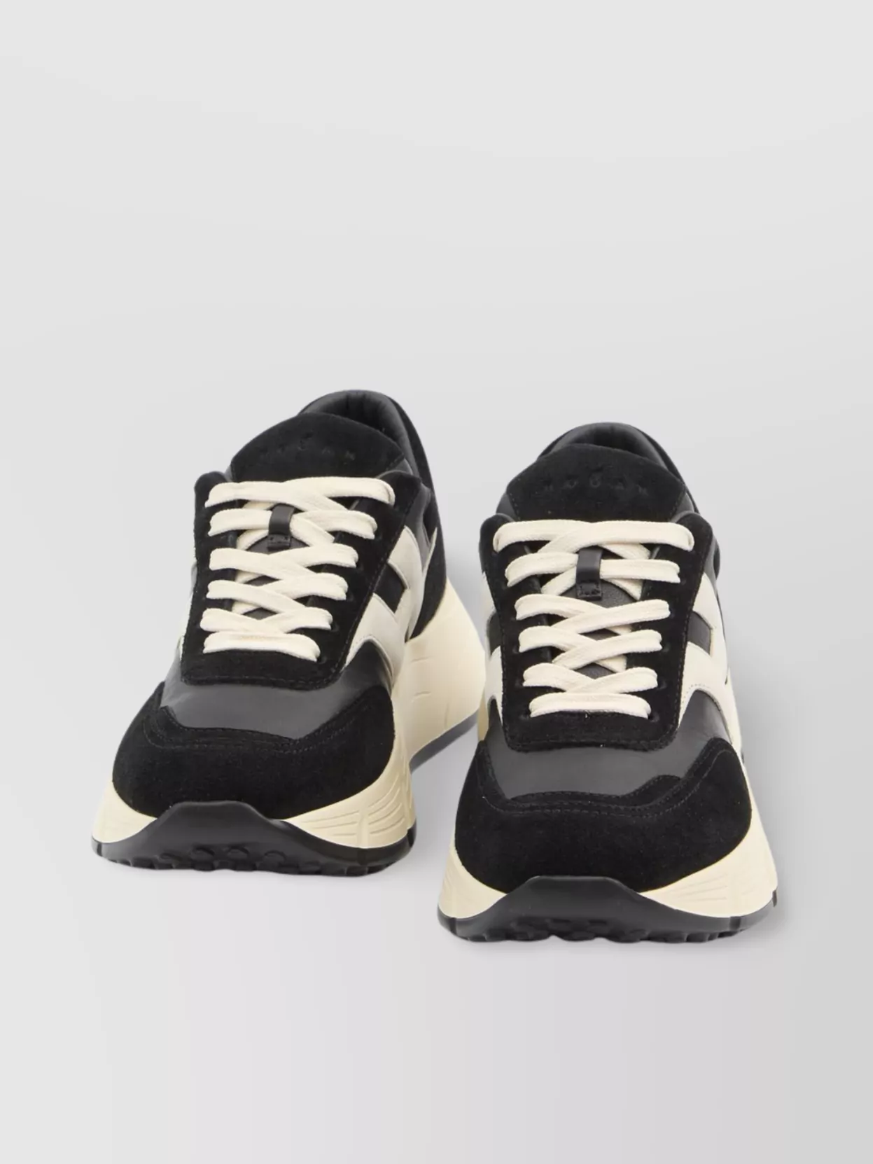 Hogan Suede And Leather Sneakers With Studded Sole