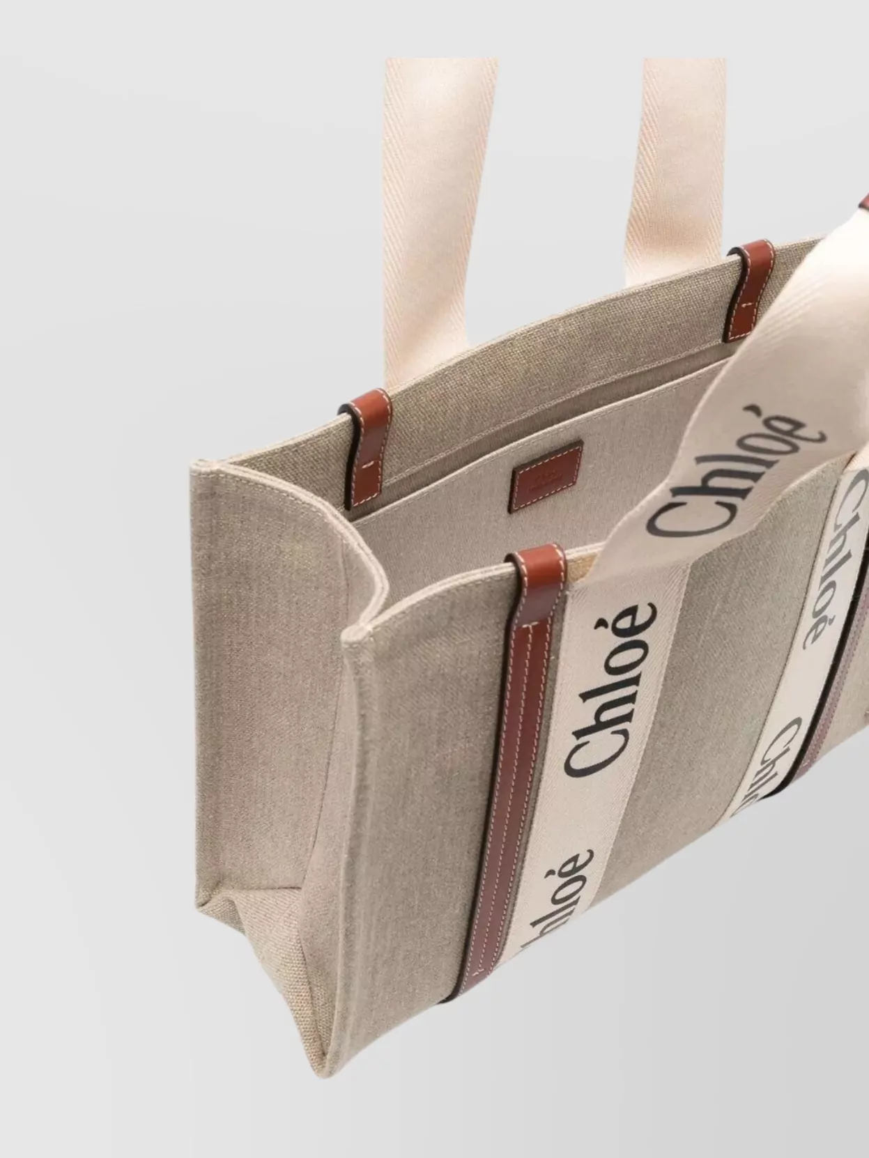 Chloé "Woody" Rectangular Tote Bag With Dual Handles