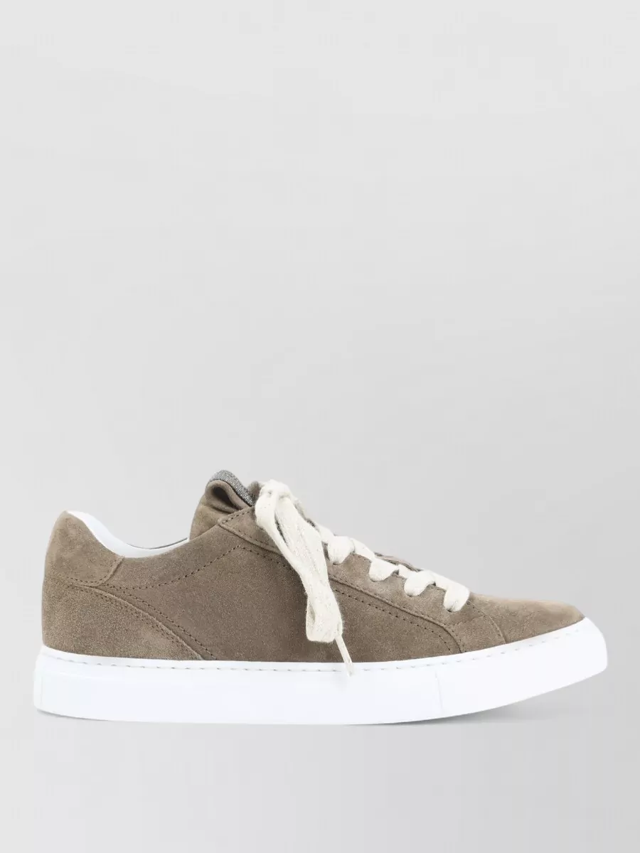 Brunello Cucinelli Suede Leather Low-Top Sneakers