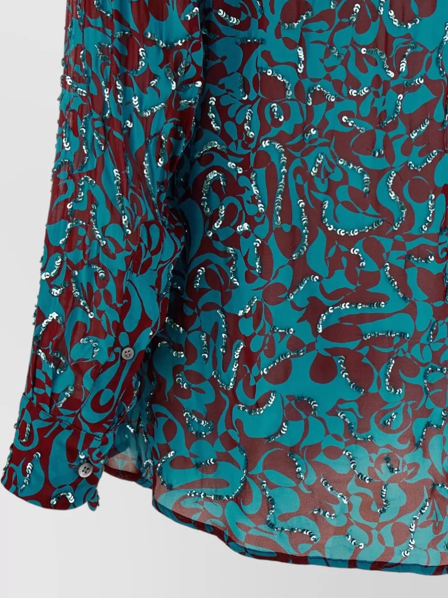 Dries Van Noten Clavelly Shirt All Over Print Collar