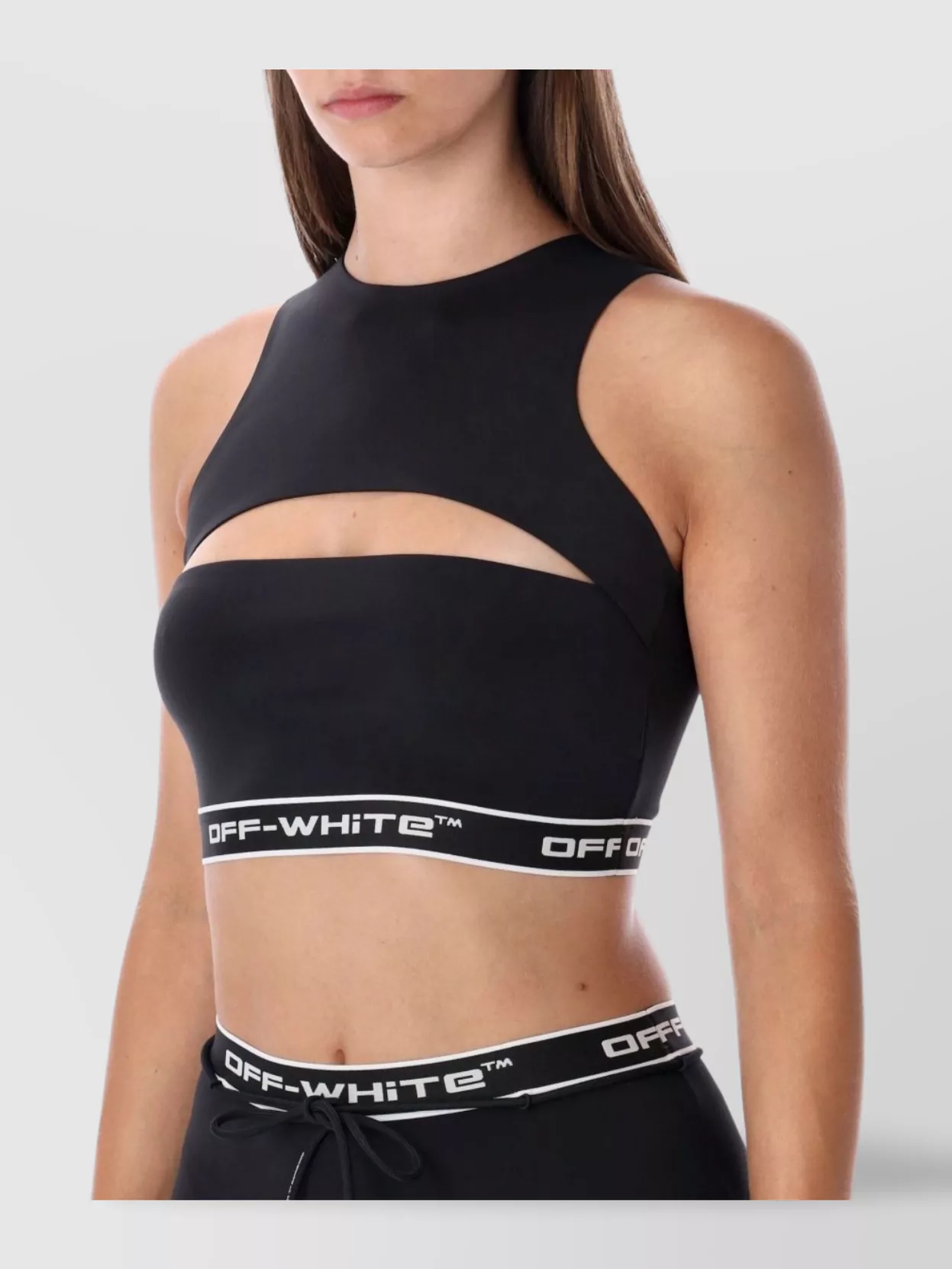 Off-White Logo Band Cut Out Sleeveless Top