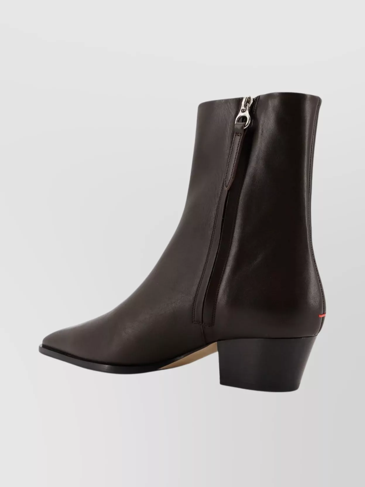 Aeyde Leather Ankle Boots Block Heel In Brown