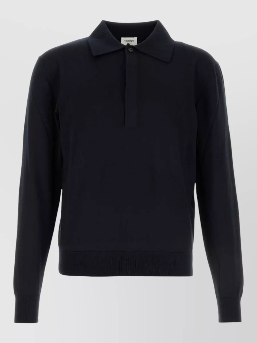 Saint Laurent silk blend polo shirt