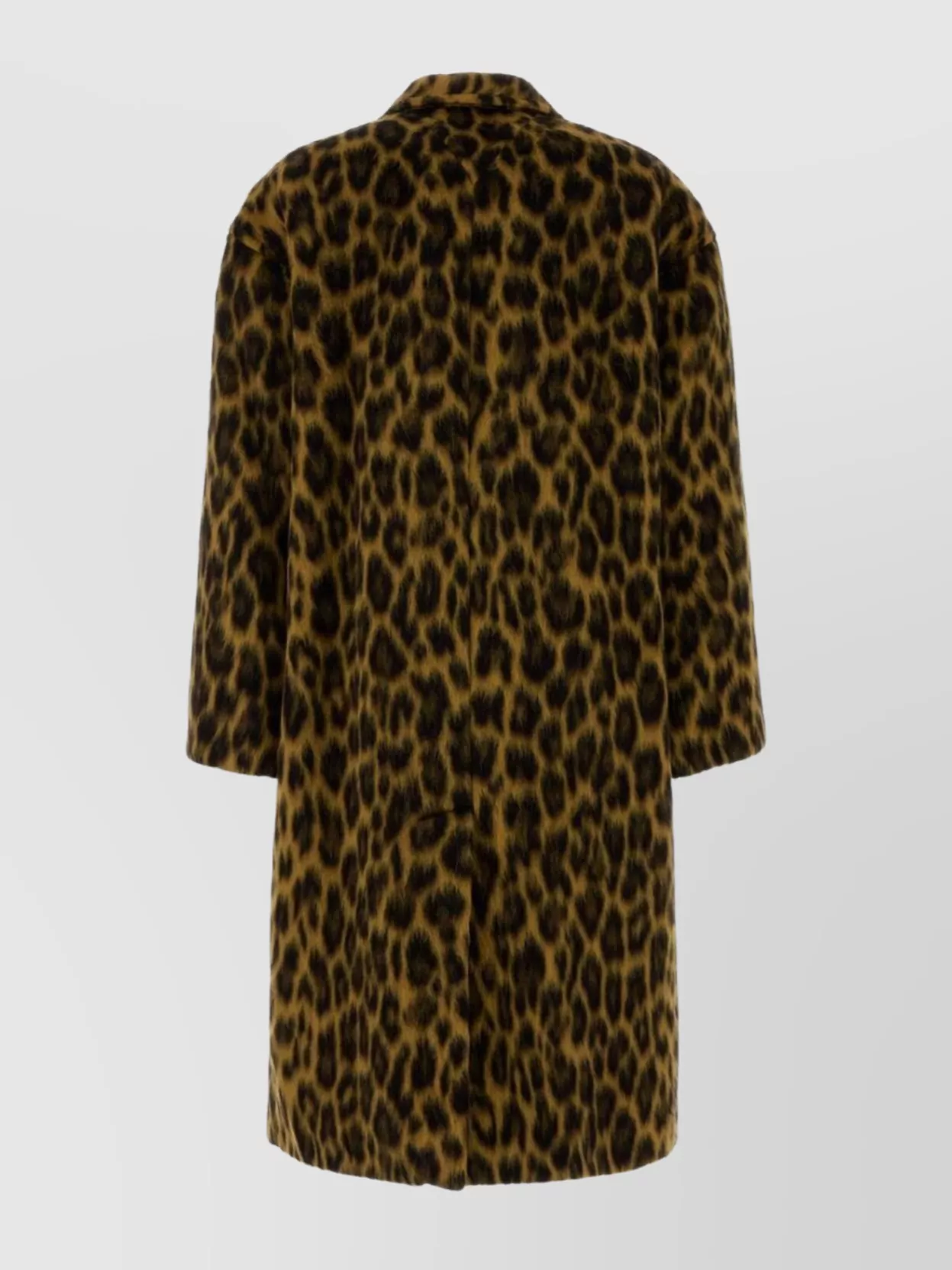 Bottega Veneta Animal Print Coat With Faux Fur Texture In Brown