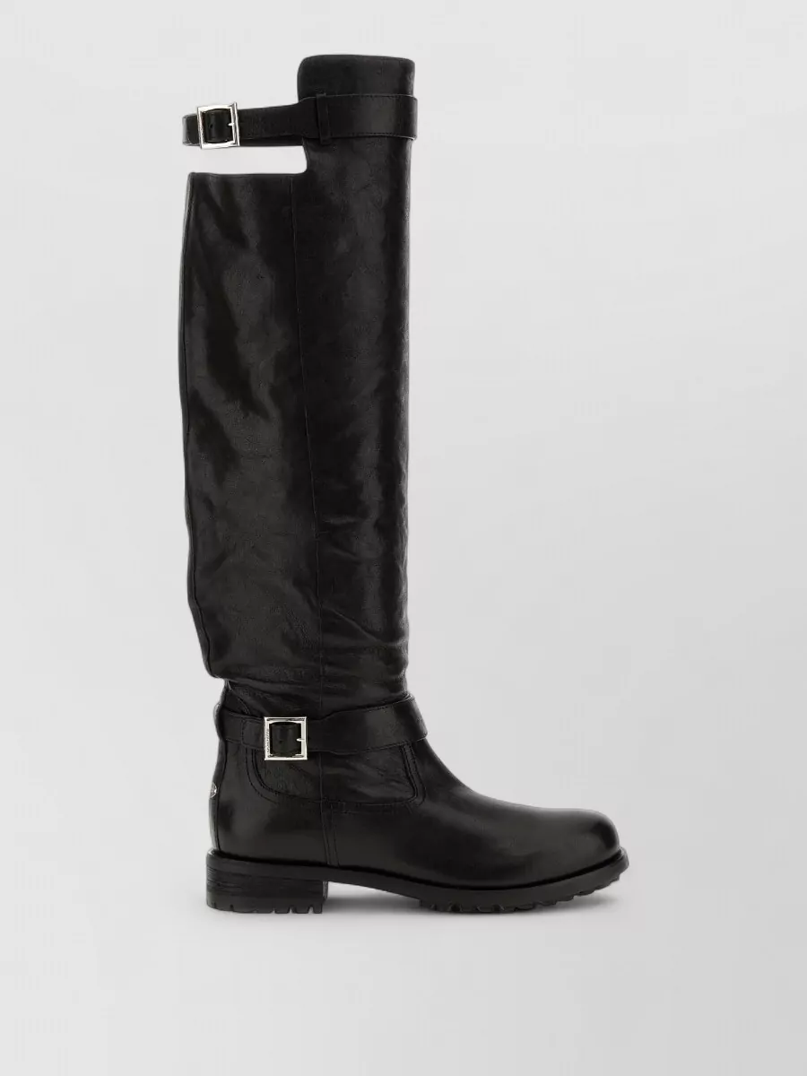 Jimmy Choo leather knee-high biker boots