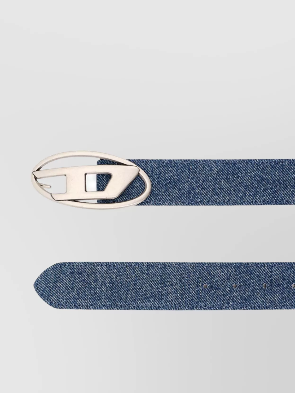DIESEL ADJUSTABLE LENGTH DENIM LOGO BELT