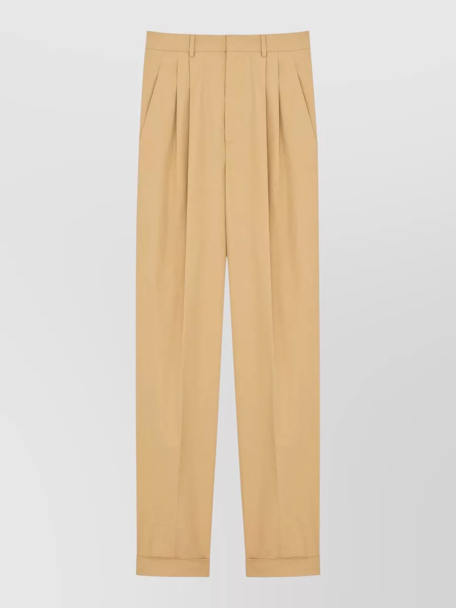 Saint Laurent high-rise slim-fit pleated trousers
