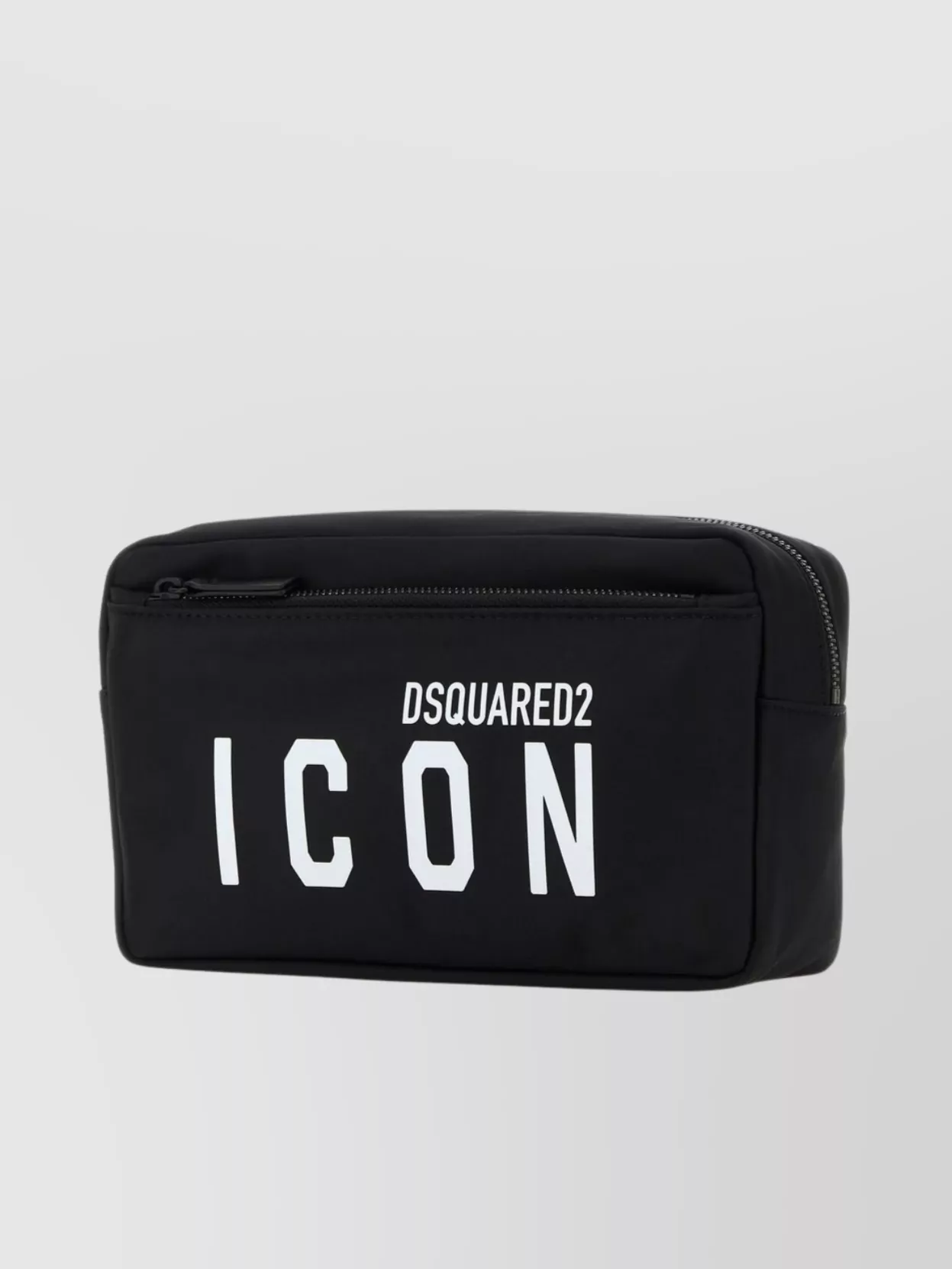 Shop Dsquared2 Iconic Rectangular Clutch With Front Zip Pocket In Black