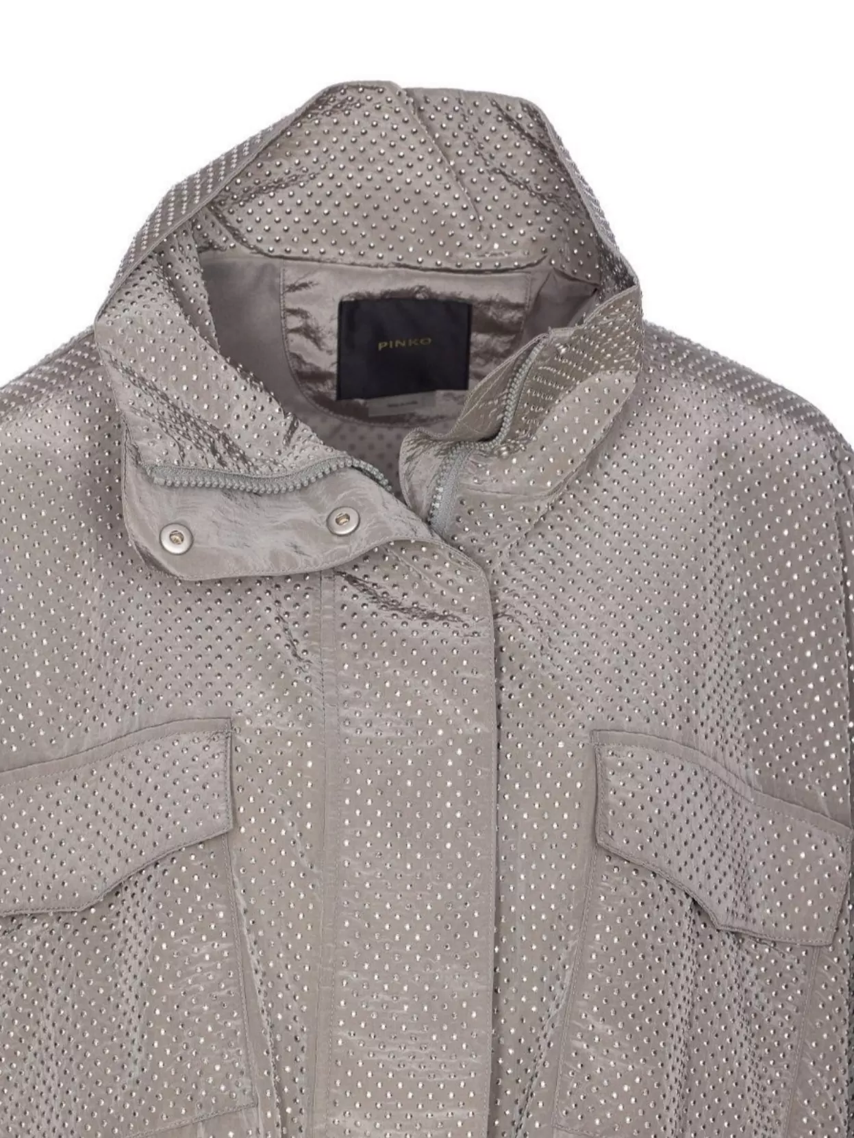 Pinko Drawstring Waist Parka Strass