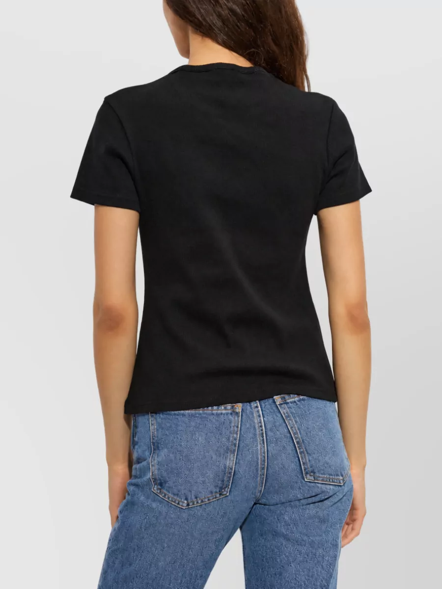 Off-White Ribbed Fitted T-Shirt