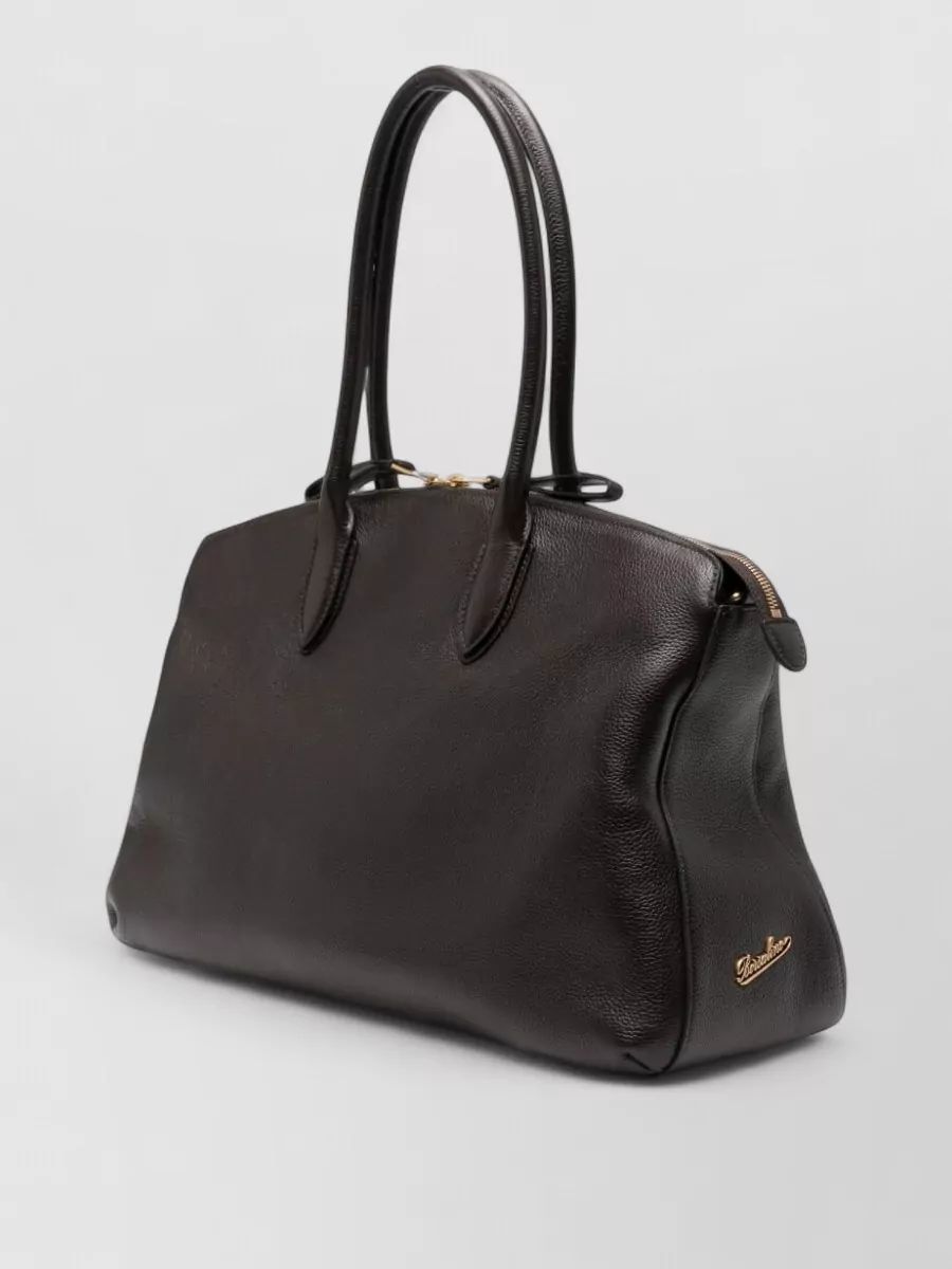 Borsalino Pebbled Calf Leather Shoulder Bag