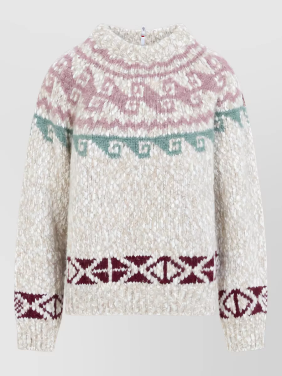 Moncler Grenoble bouclé knit fair isle sweater