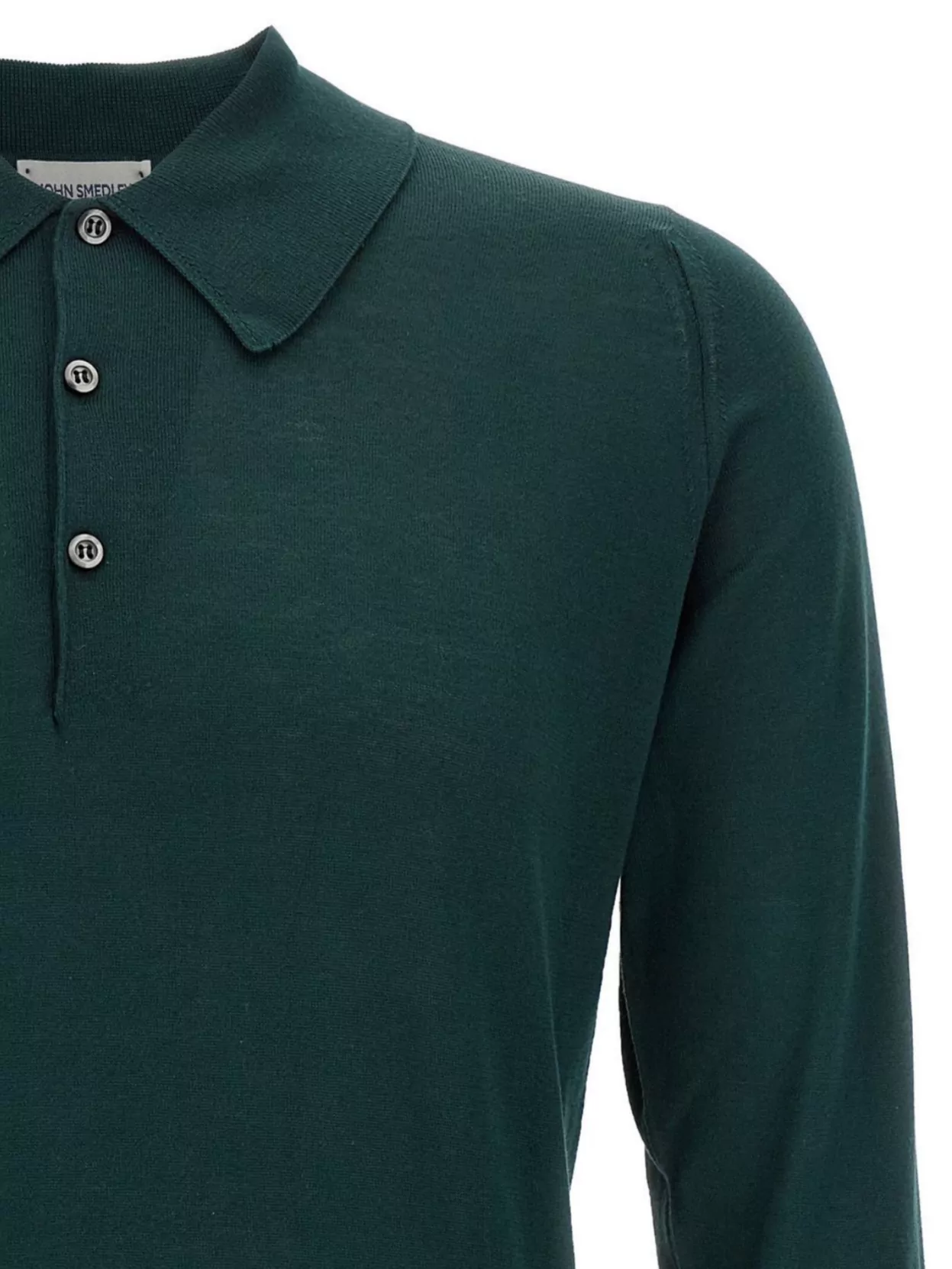 John Smedley 'Finchley' Long Sleeves Ribbed Cuffs Polo Shirt